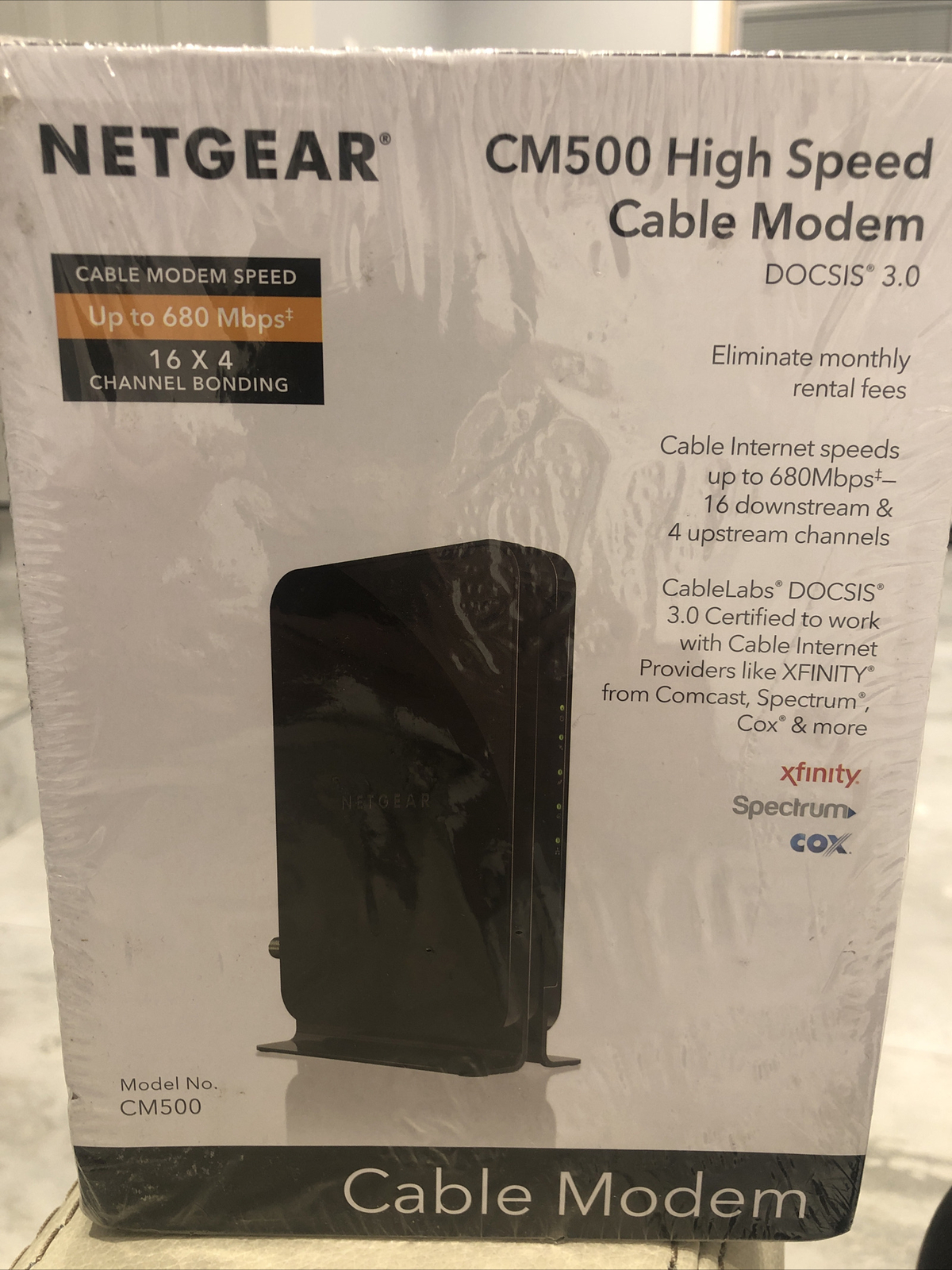 NEW NETGEAR CM500-1AZNAS DOCSIS 3.0 Cable Modem 680Mbps