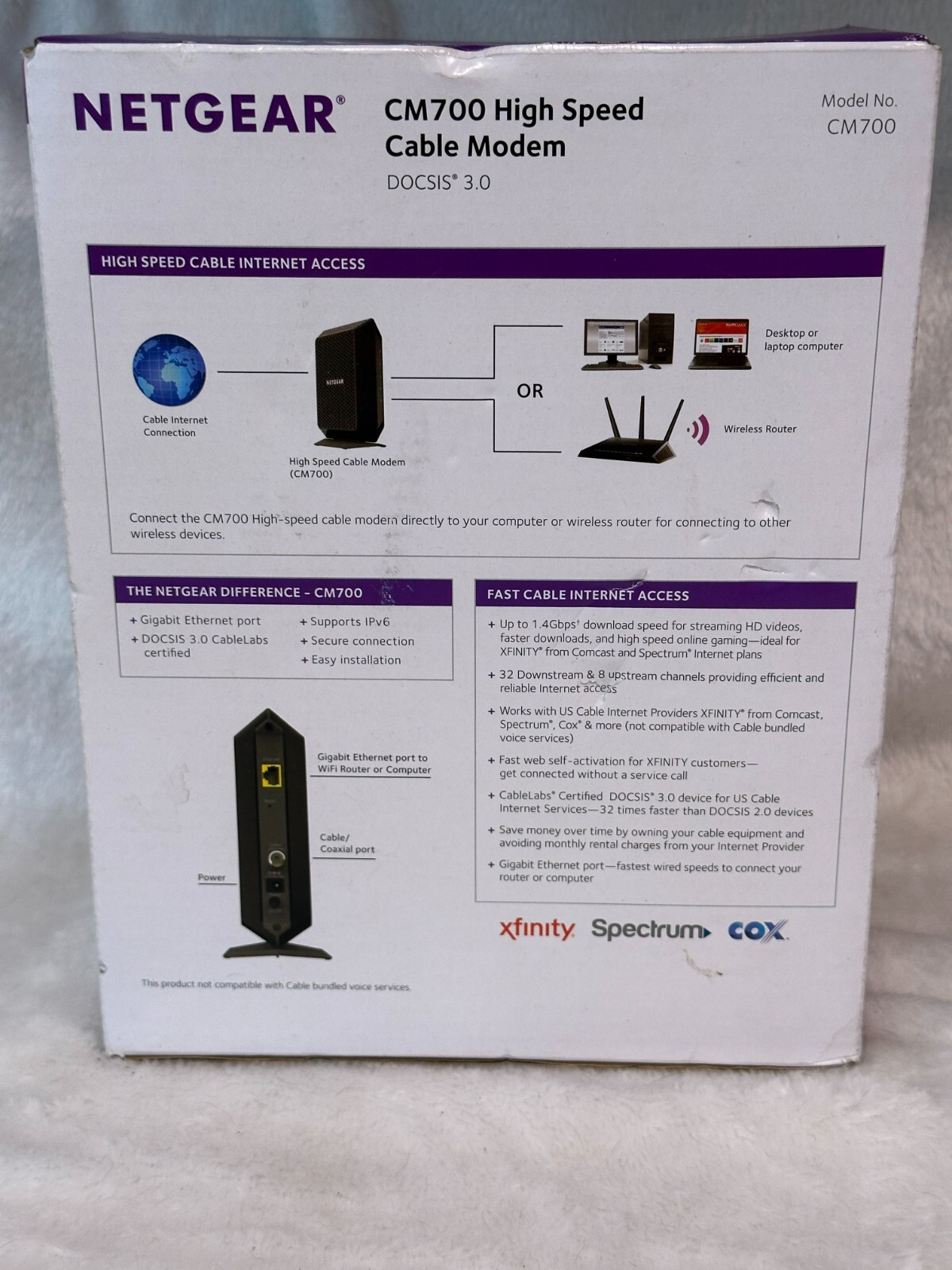 NETGEAR CM700-100NAS Cable Modem