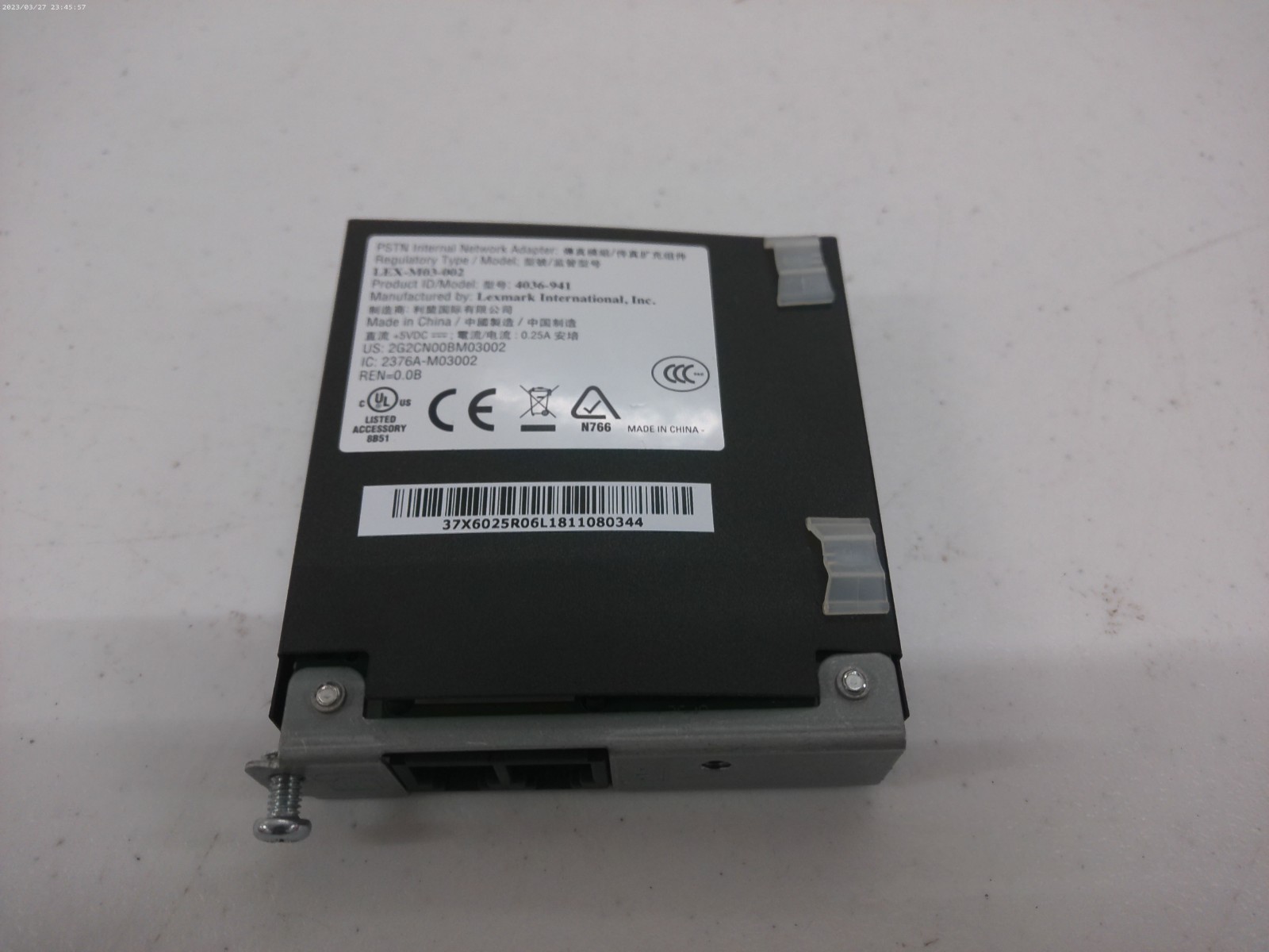 Lexmark 4036-941 PSTN Internal Network Adapter LEX-M03-002 Fax LOOK