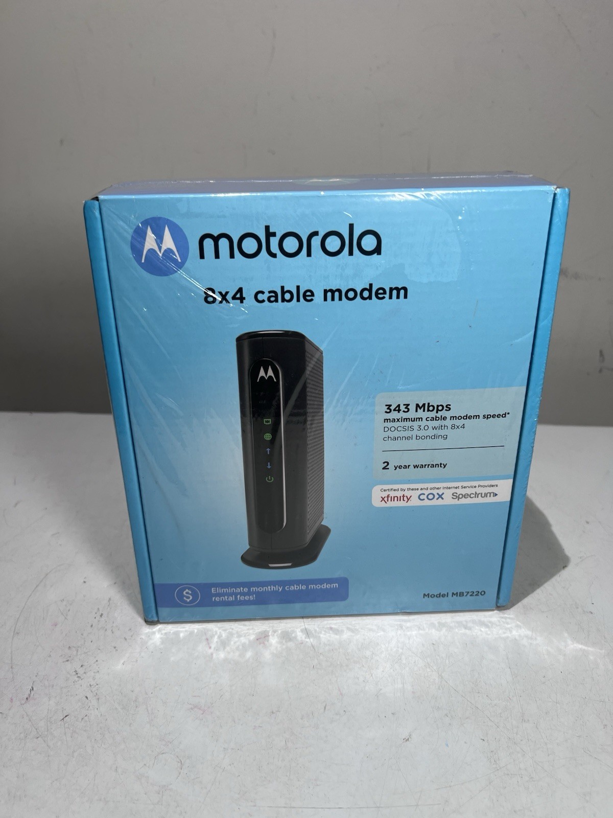 NEW SEALED Motorola MB7220 8×4 343Mbps DOCSIS 3.0 Cable Modem