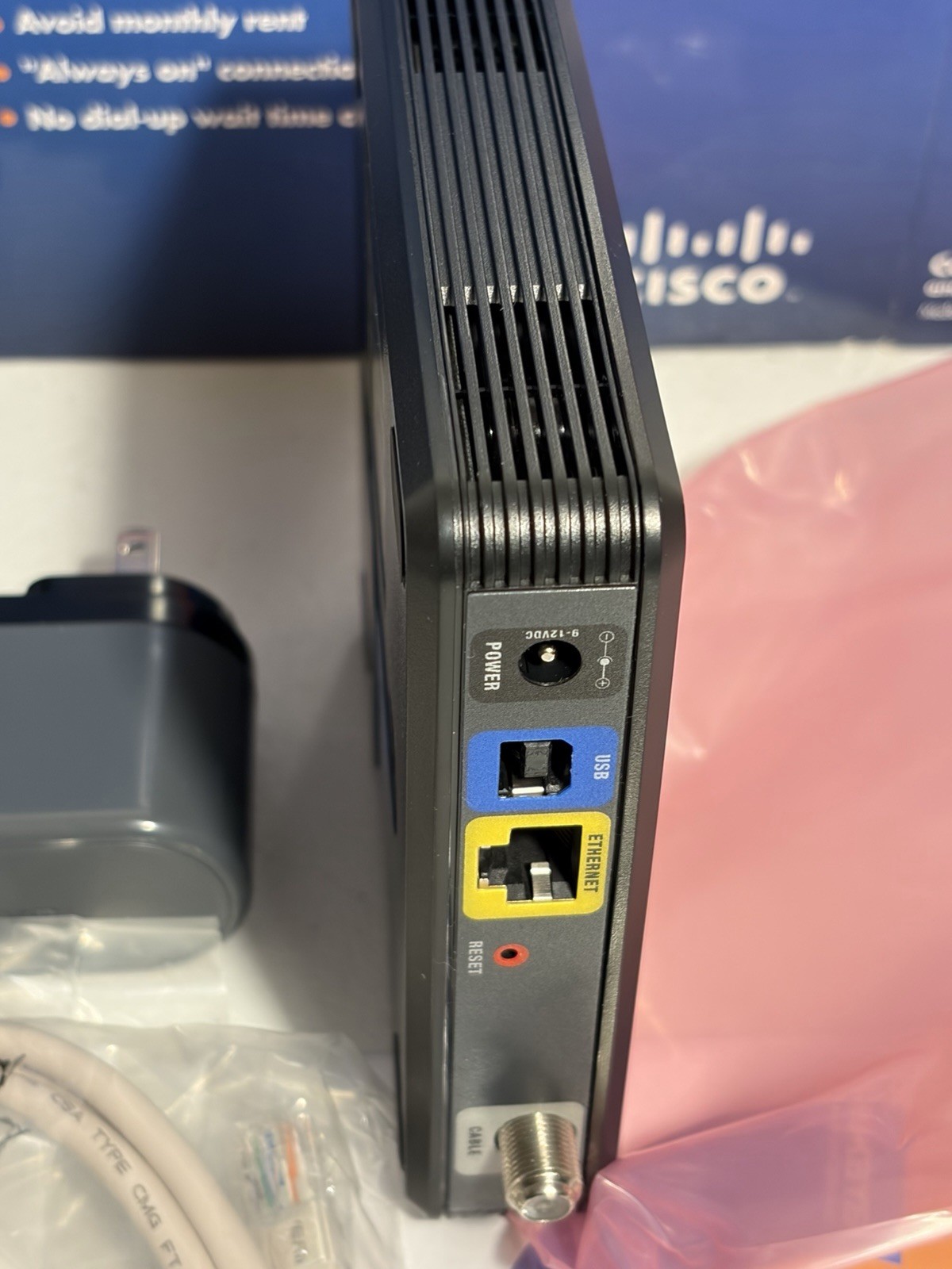 Cisco-Linksys Cable Modem with USB And Ethernet Connections Model #CM100
