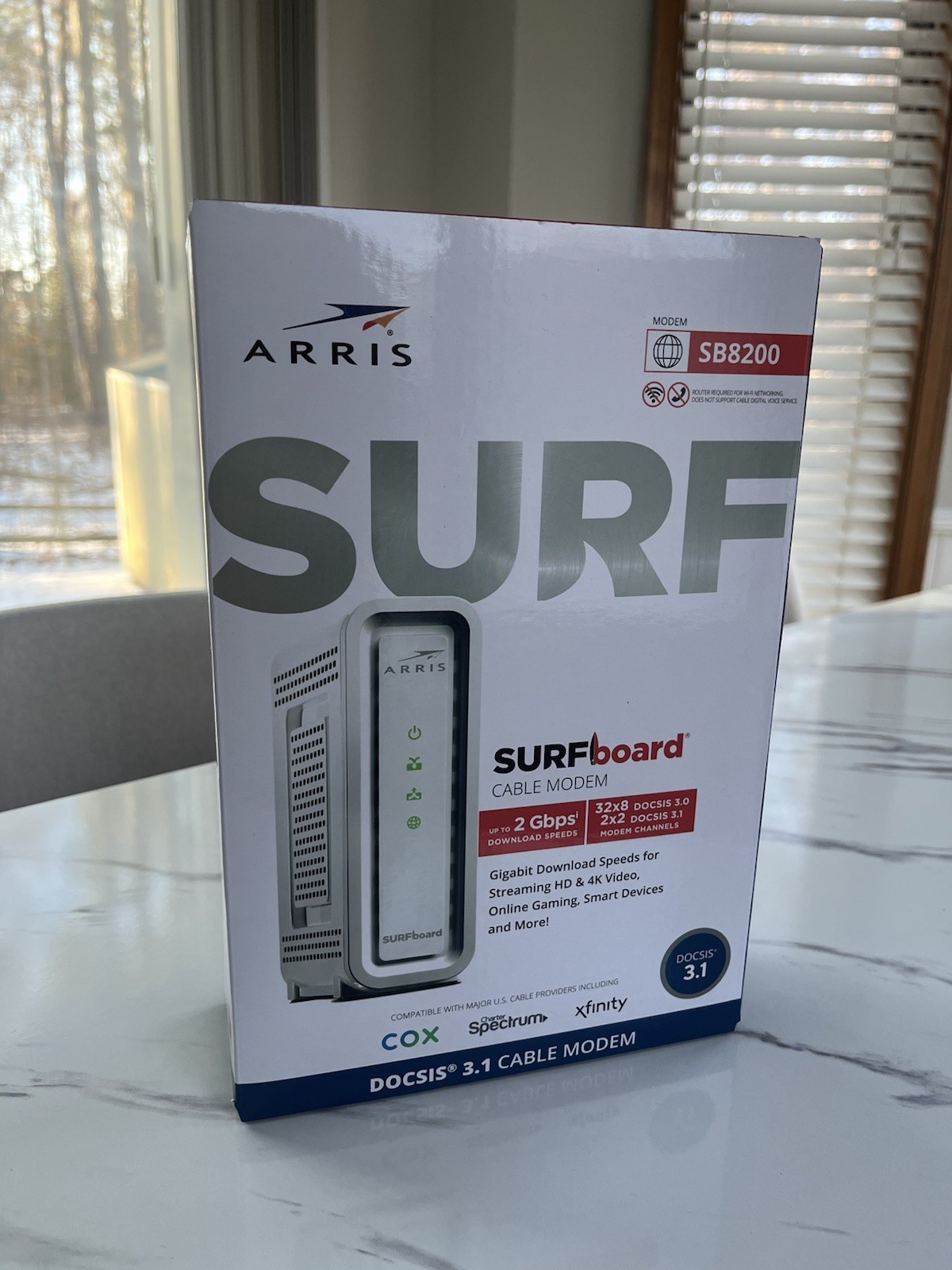 ARRIS SURFboard SB8200 DOCSIS 3.1 Cable Modem 2Gbps for COX Spectrum Xfinity