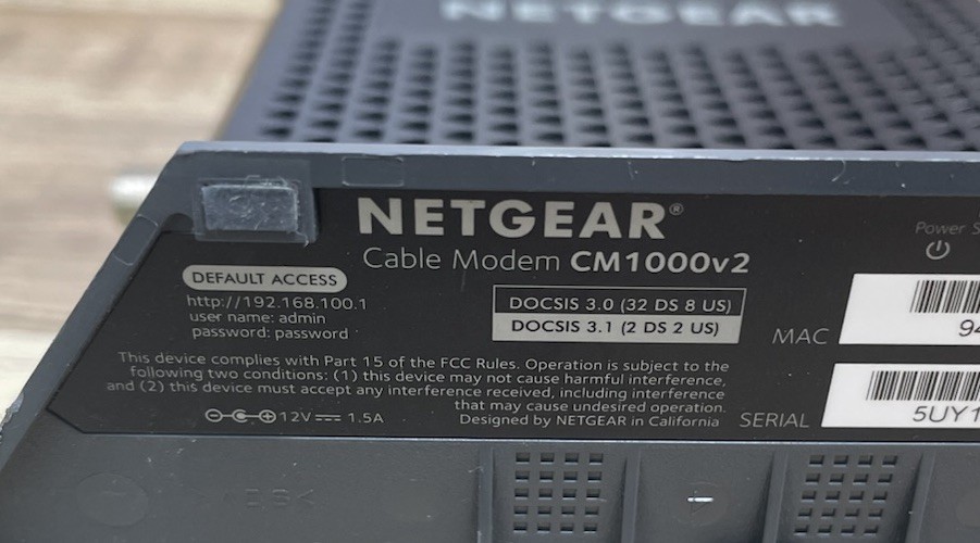 NETGEAR CM1000v2 Nighthawk DOCSIS 3.1 Cable Modem USED WORKING