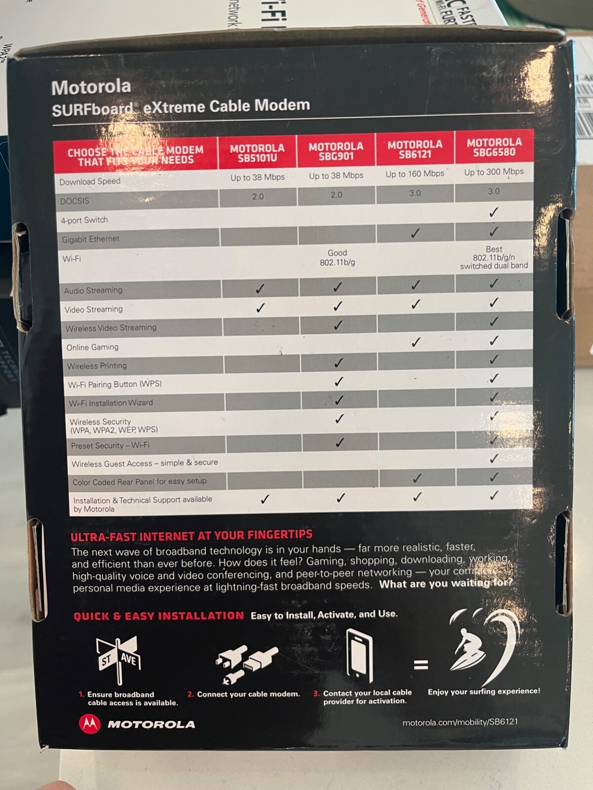 🚩 MOTOROLLA SURFboard eXtreme Cable Modem S86121 Black