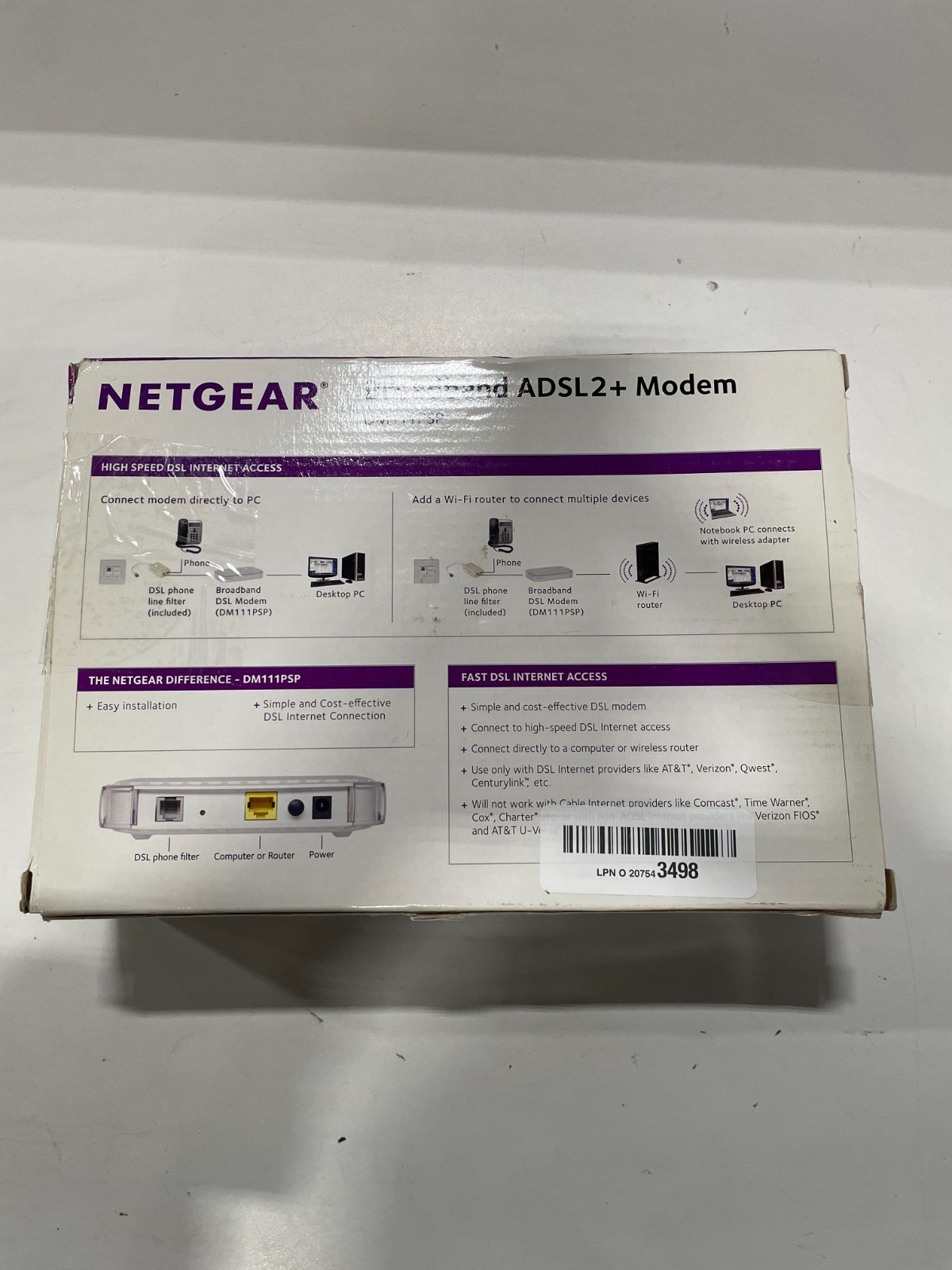 NETGEAR Broadband ADSL2+ Modem – DM111PSP (DSL)