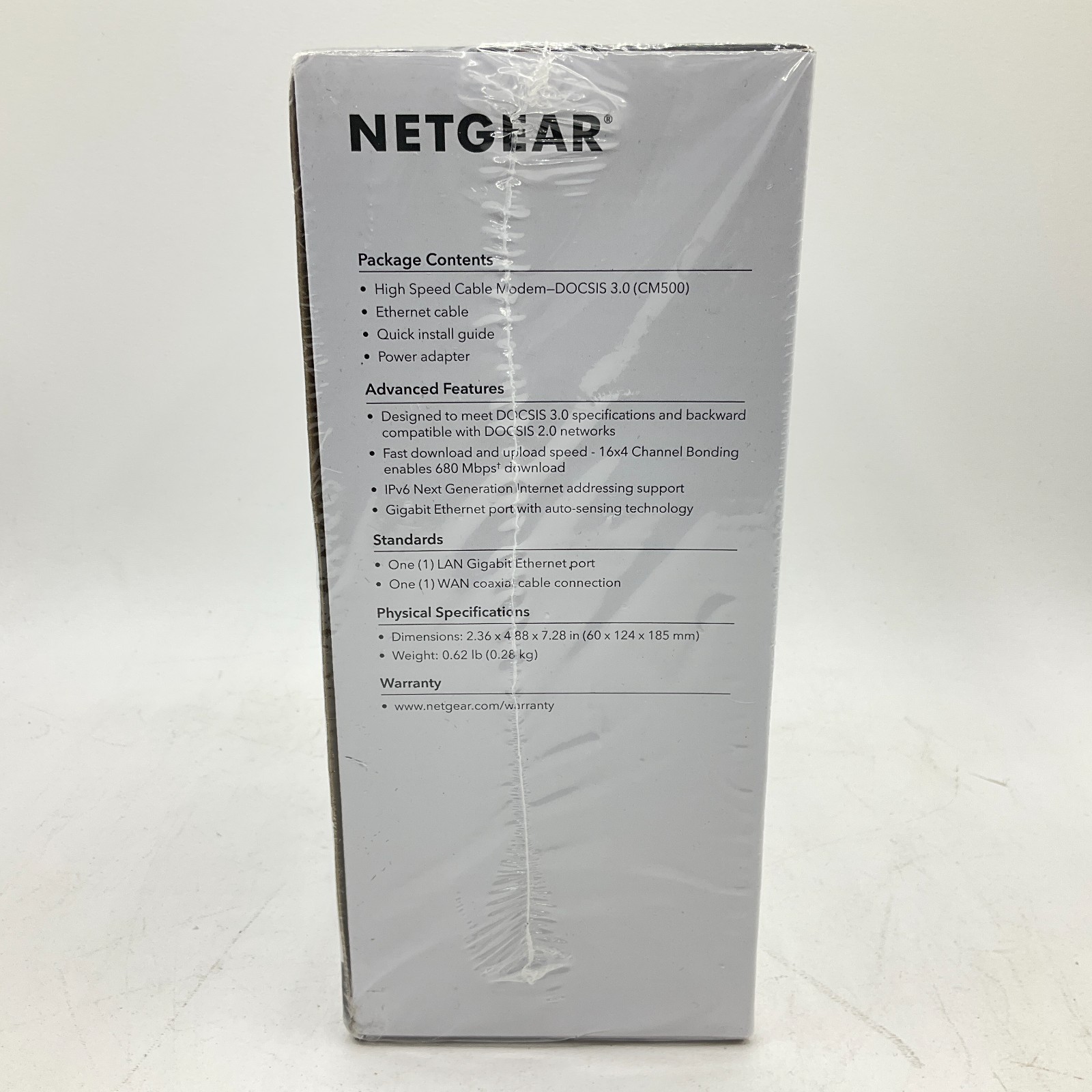 Netgear CM500 High Speed Cable Modem DOCSIS 3.0 NEW