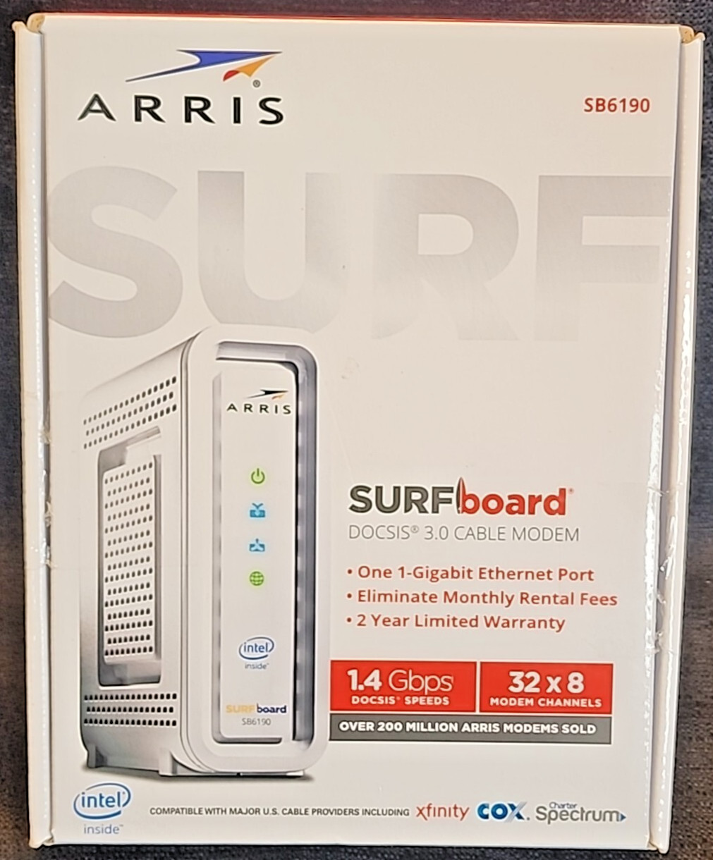 Arris Surf Board DOCSIS 3.0 Cable Modem 1.4 Gbps Download Speed Xf (BBAA)