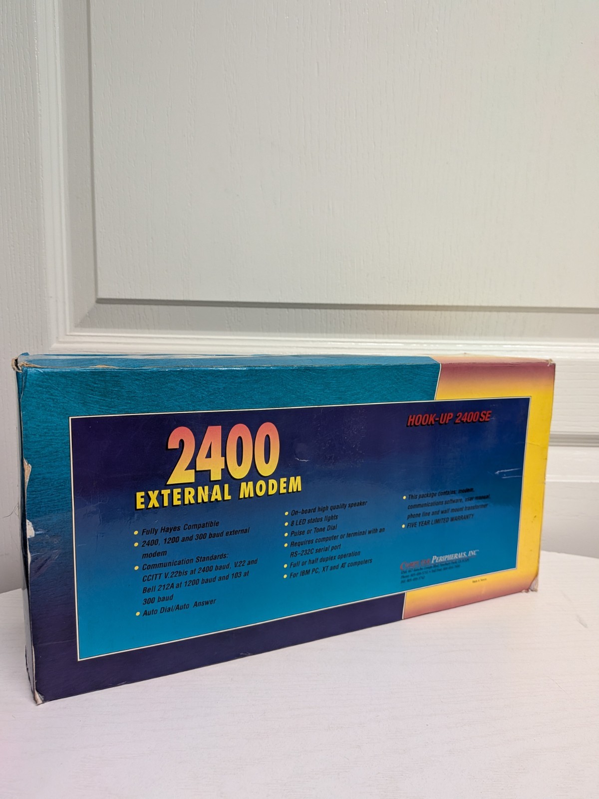 Vintage 1992 Peripherals Hook-Up 2400 SE External Modem CompuServe w/ Box