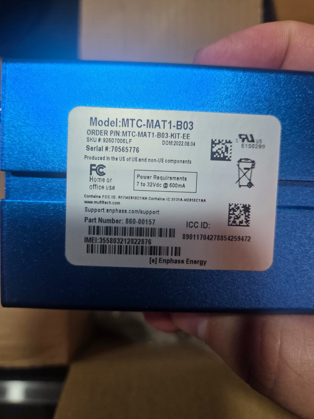 Enphase MTC-MAT1-B03 MultiConnect Cell – for Enphase New 860-00157 J61