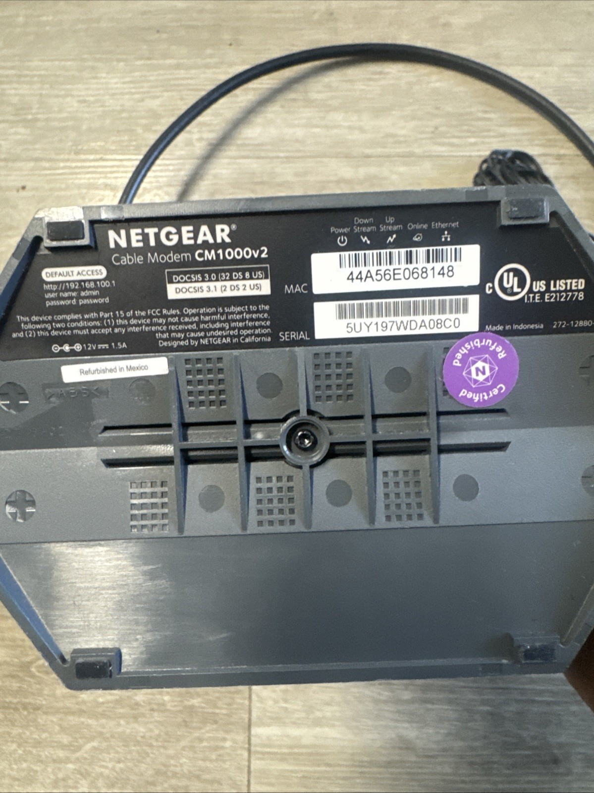 Netgear CM1000V2 Cable Modem DOCSIS 3.1 CM1000 V2 Ultra High Speed *Tested*