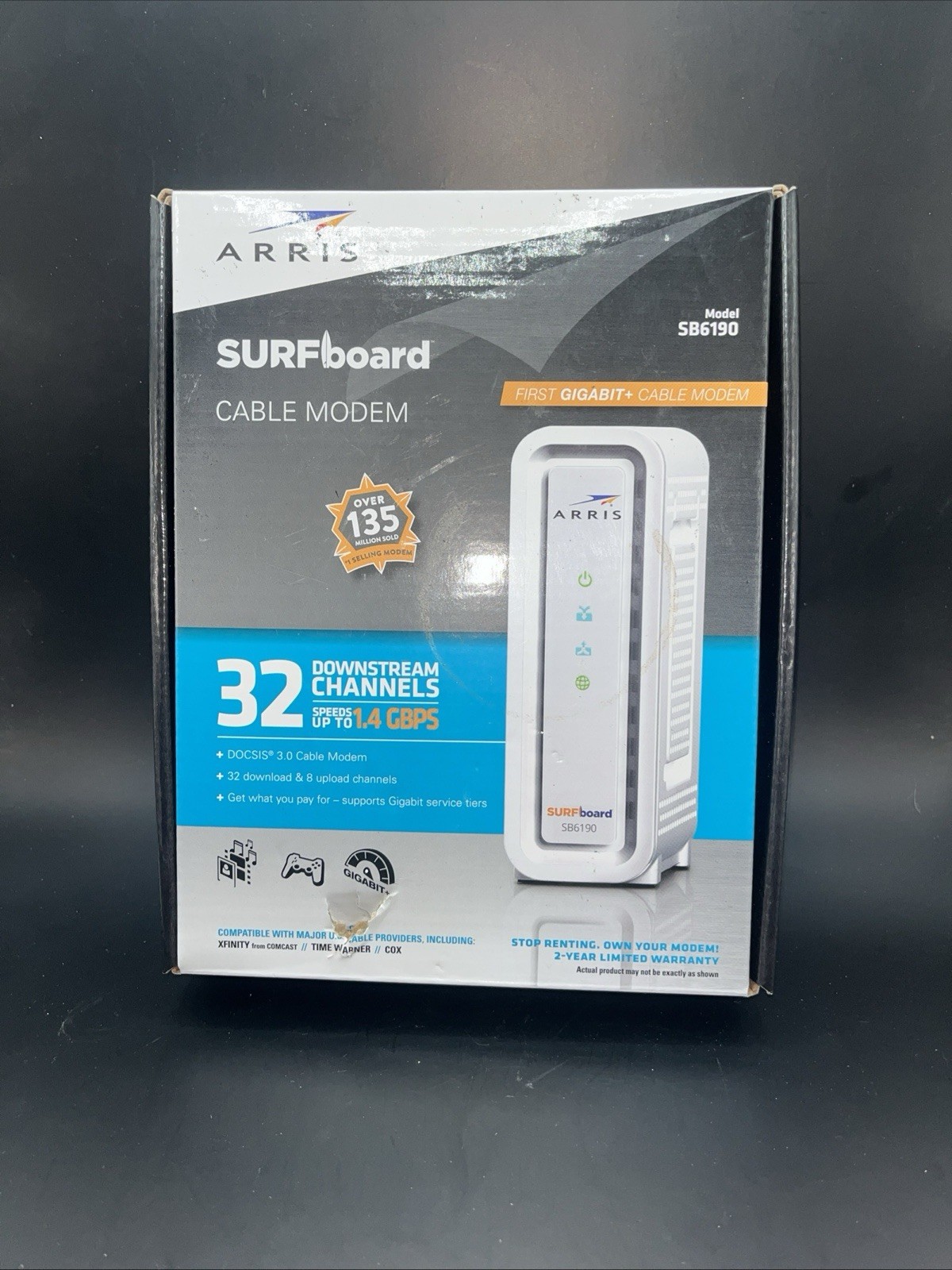Arris Surf Board SB6190 Cable Modem DOCSIS 3.0 Complete Comcast Xfinity Cox New