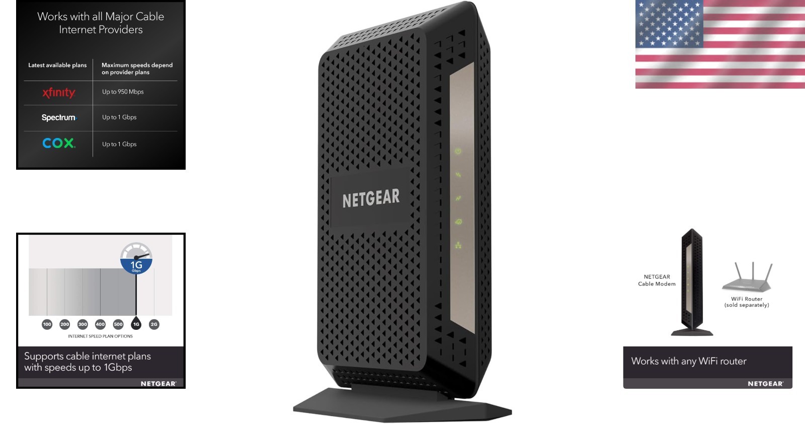 Netgear CM1000 Ultra High-Speed Modem – Up to 1 Gbps, Easy Setup, Compact Design