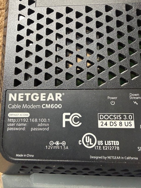 NETGEAR CM600 High Speed 960Mbps 24×8 DOCSIS 3.0 Cable Modem with AC Adapter