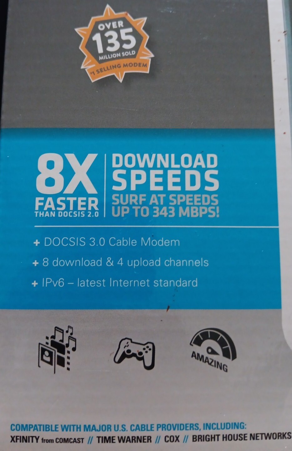 Arris Motorola SURFboard SB6141 DOCSIS 3.0 Cable Modem Xfinity Cox Time Warner