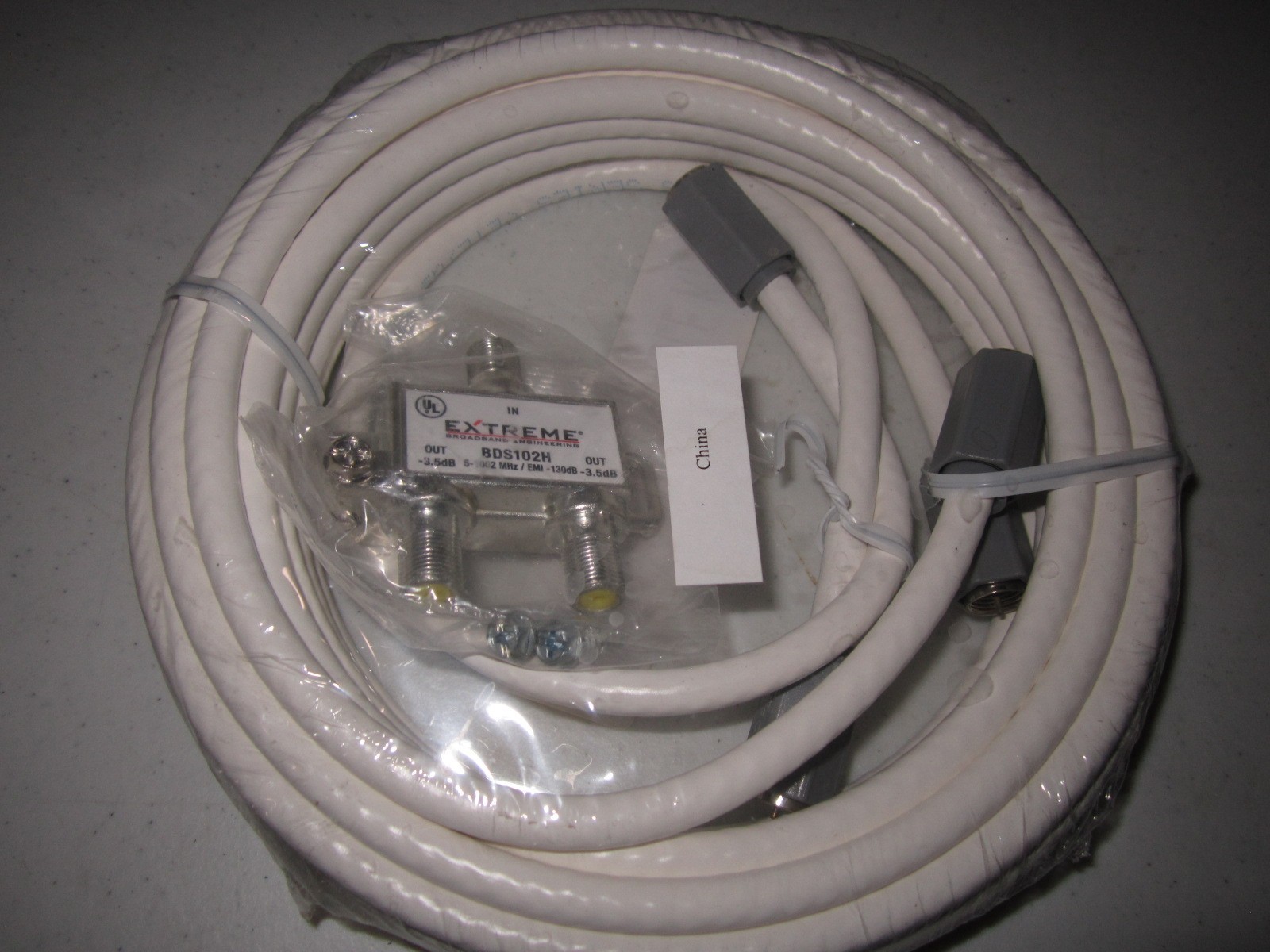 HSD Kit (2 Way Splitter 7ft Ethernet Cable & 6ft, 12ft Coax Jumper plus Splitter