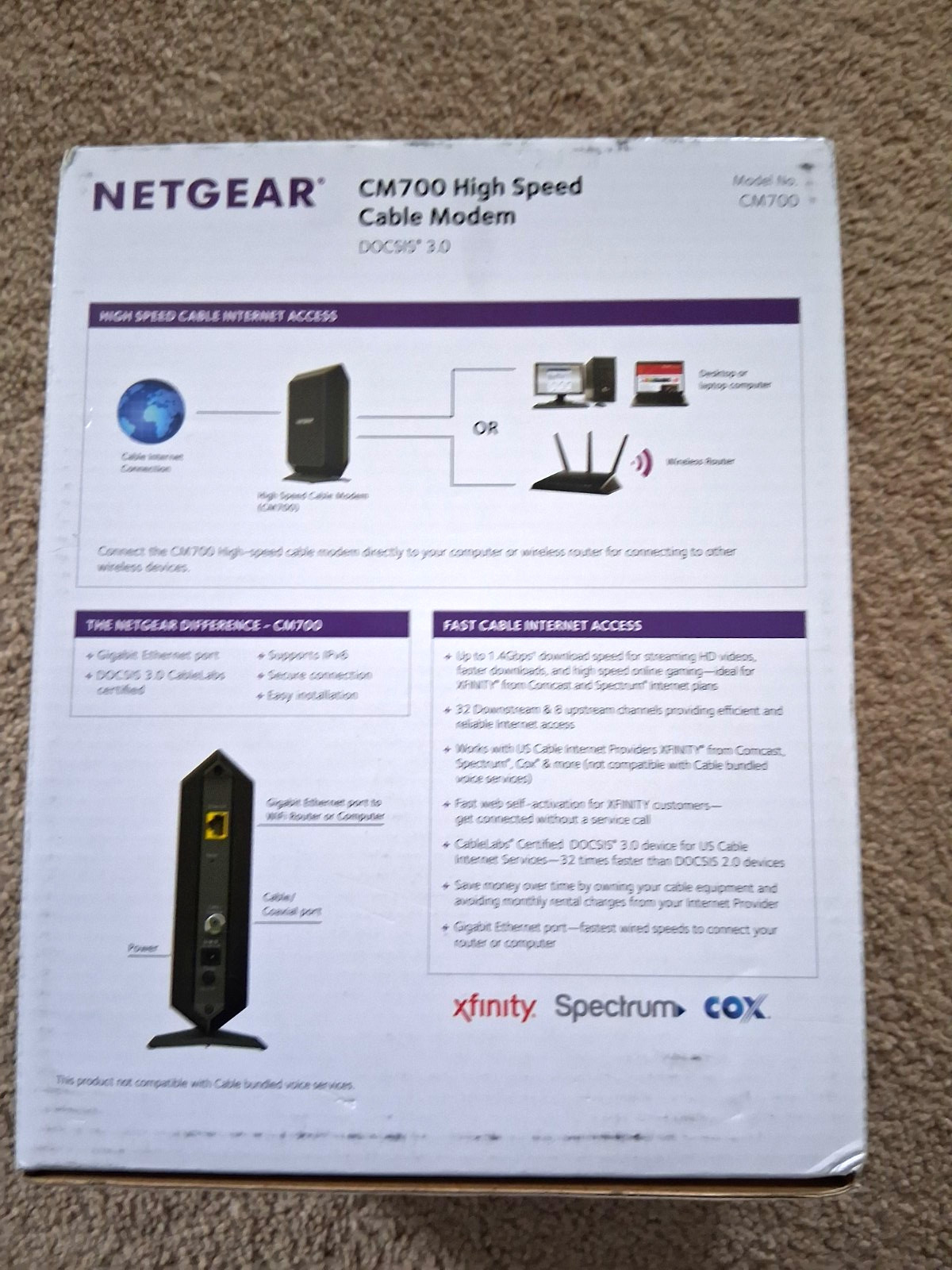 Netgear CM700 High Speed Modem DOCSIS 3.0–FREE SHIPPING!