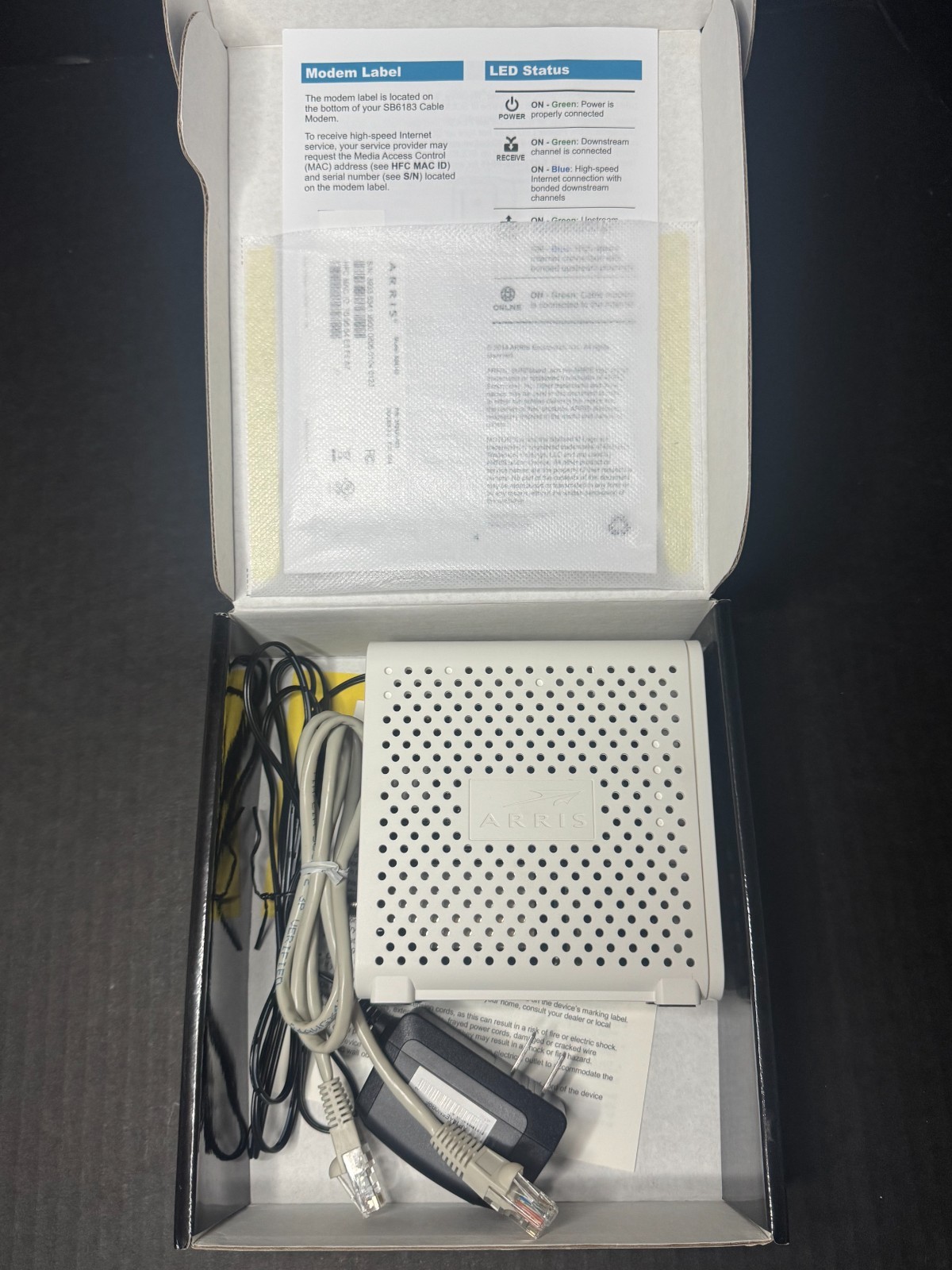 Arris Surfboard SB6183 Cable Modem White arris – great condition