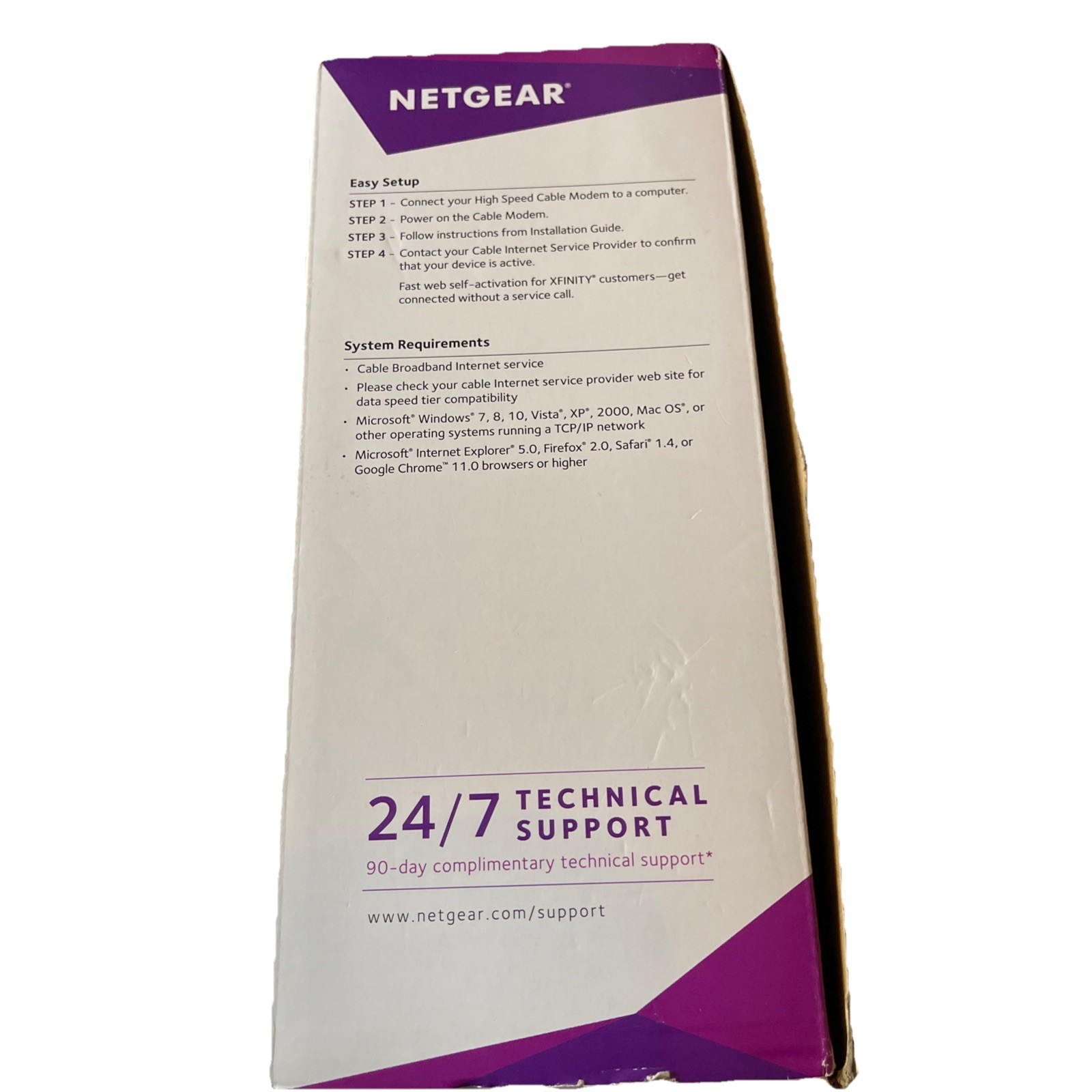 NETGEAR CM500 680 Mbps – Black – Tested and working PWR & LAN Cables Included