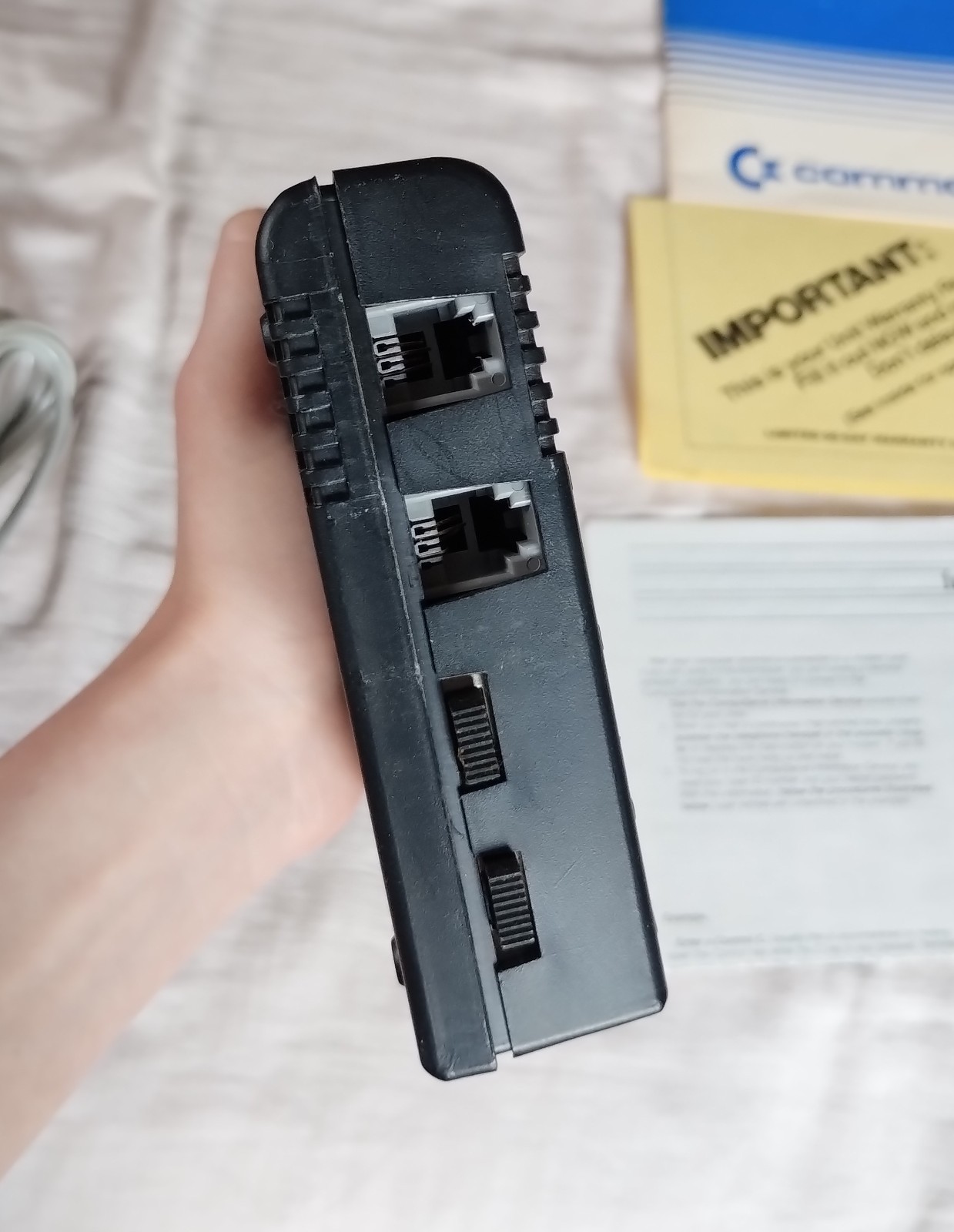 Commodore Automodem; in original box w/ manual + Autoterm tape; untested