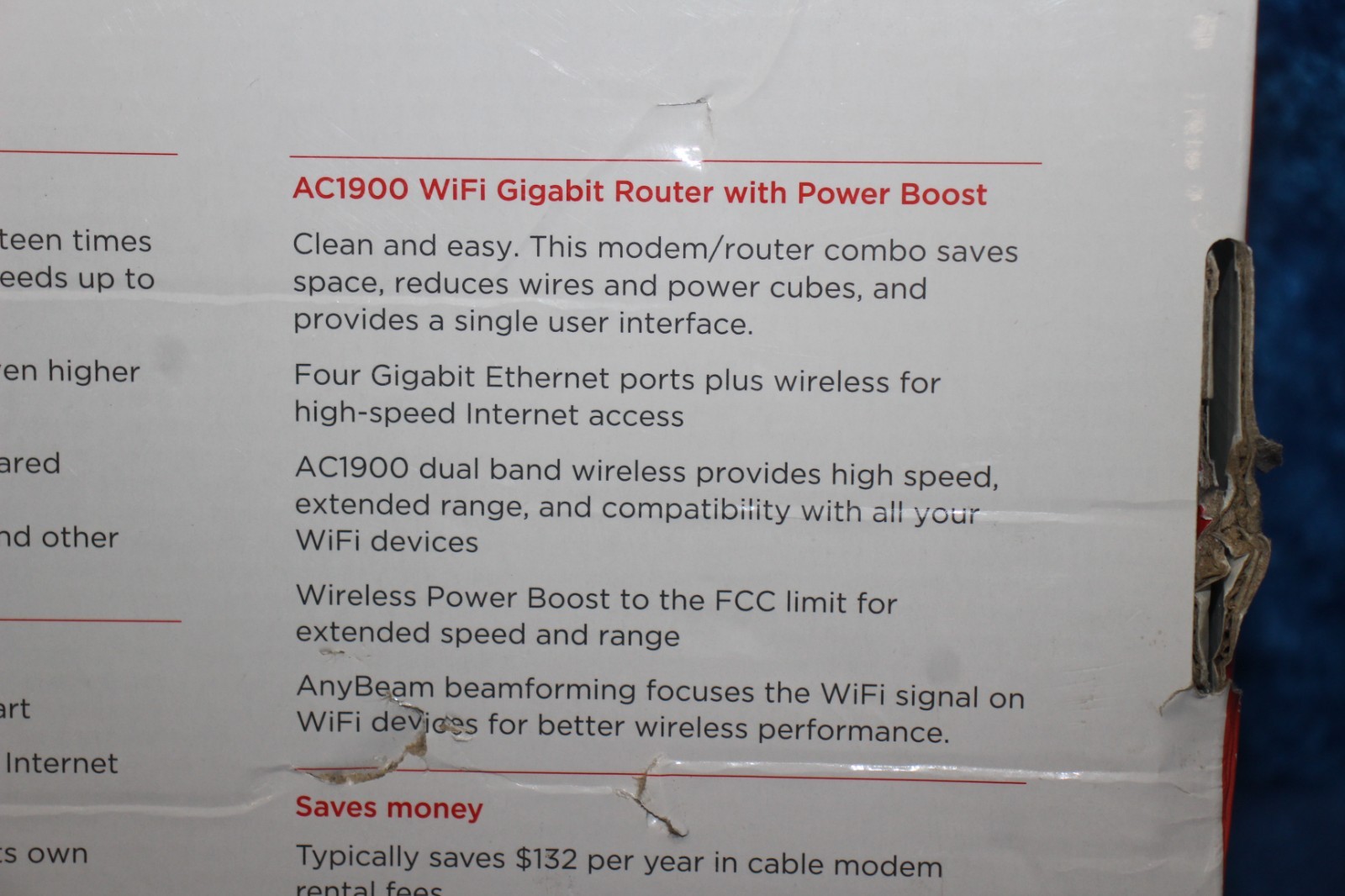 New Motorola MG7550 16×4 Cable Modem plus AC1900 Wifi Router with Power Boost