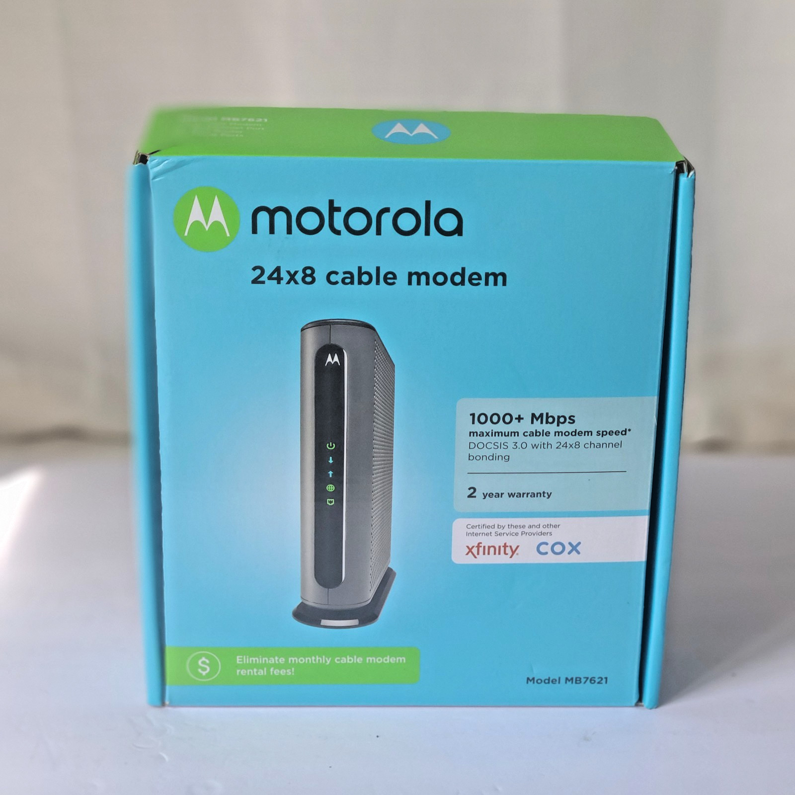 Motorola MB7621 24×8 DOCSIS 3.0 Cable Modem Open Box Tested Works Xfinity