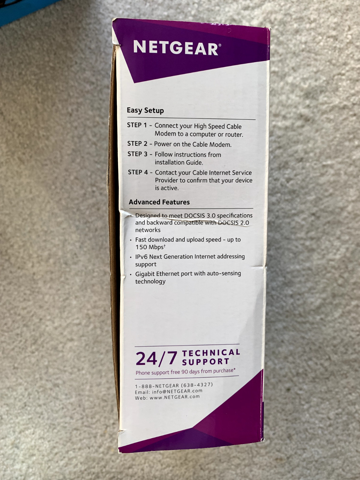 Netgear CMD31T High-Speed Cable Modem DOCSIS 3.0, White