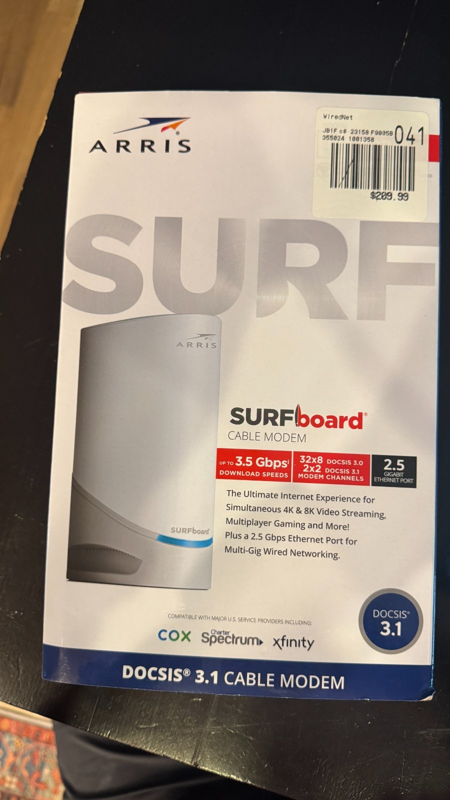 ARRIS SURFboard S33 DOCSIS 3.1 Multi-Gig Cable Modem Open Box w/ Power Supply