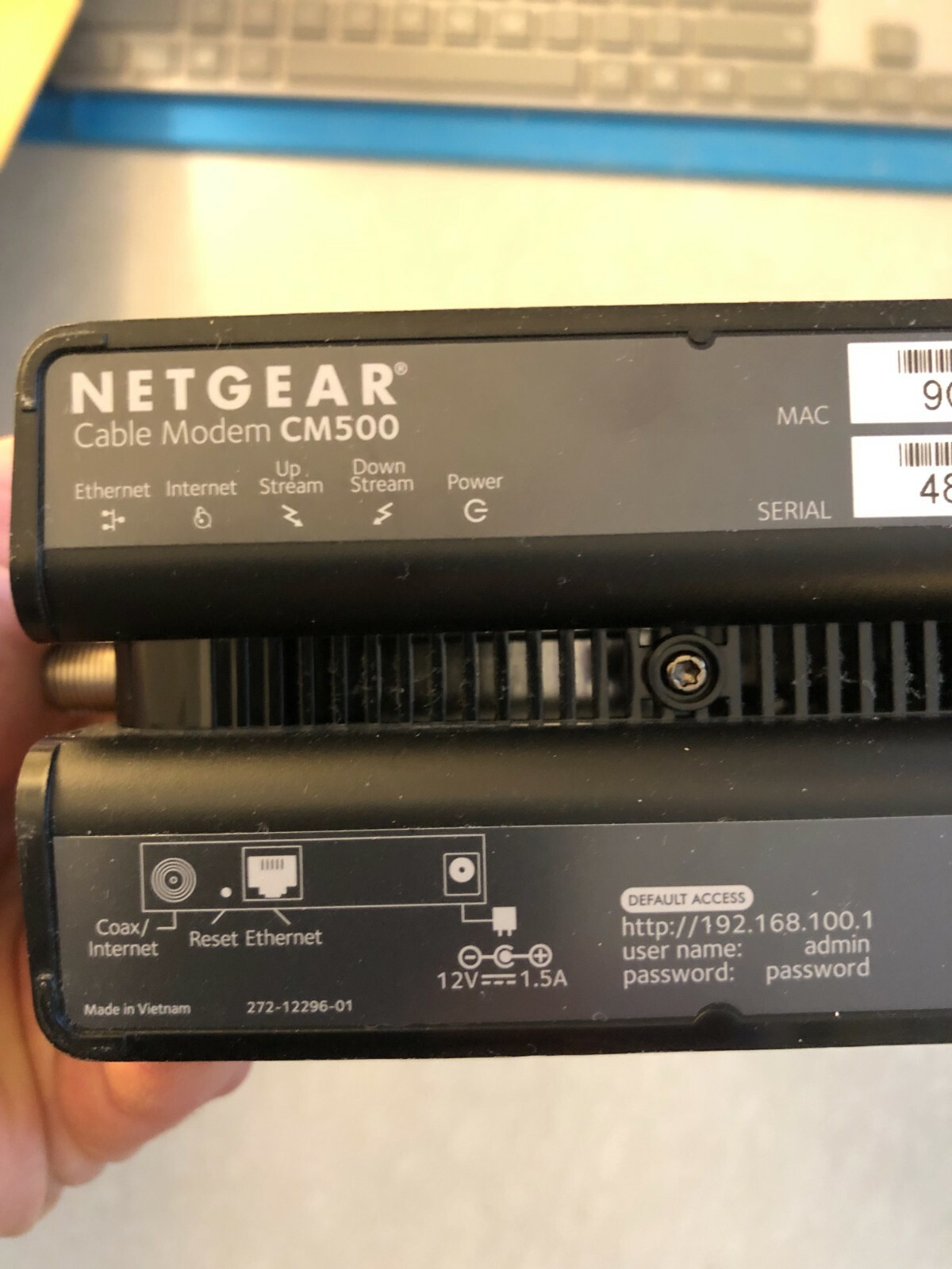 NETGEAR CM500 680 Mbps Cable Modem DOCSIS 3.0 Comcast Time Warner Cox