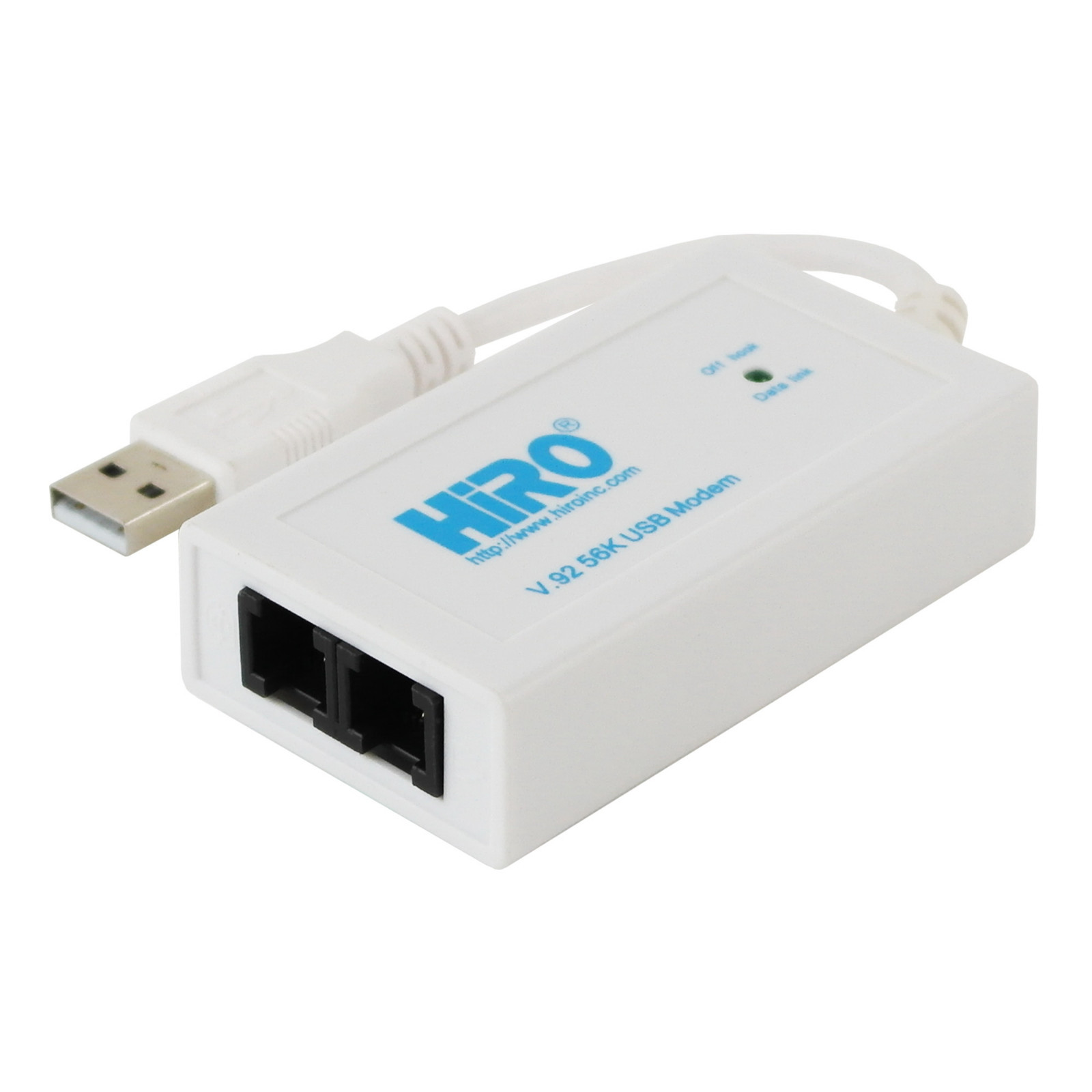 HiRO H50228 V92 56K USB Data Fax Dial Up Modem Dual Port Buzzer Windows 11 10 8