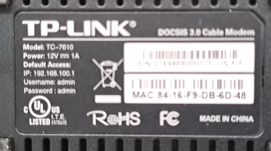 TP-LINK TC-7610 Cable Modem