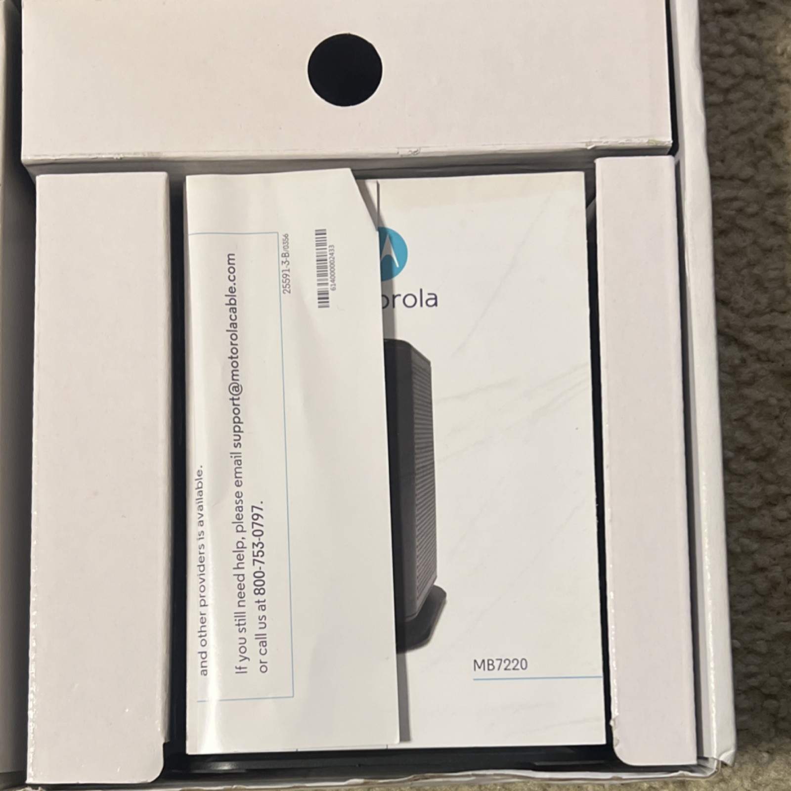 Motorola MB7220 DOCSIS 3.0 Cable Modem 343 Mbps Ethernet Black