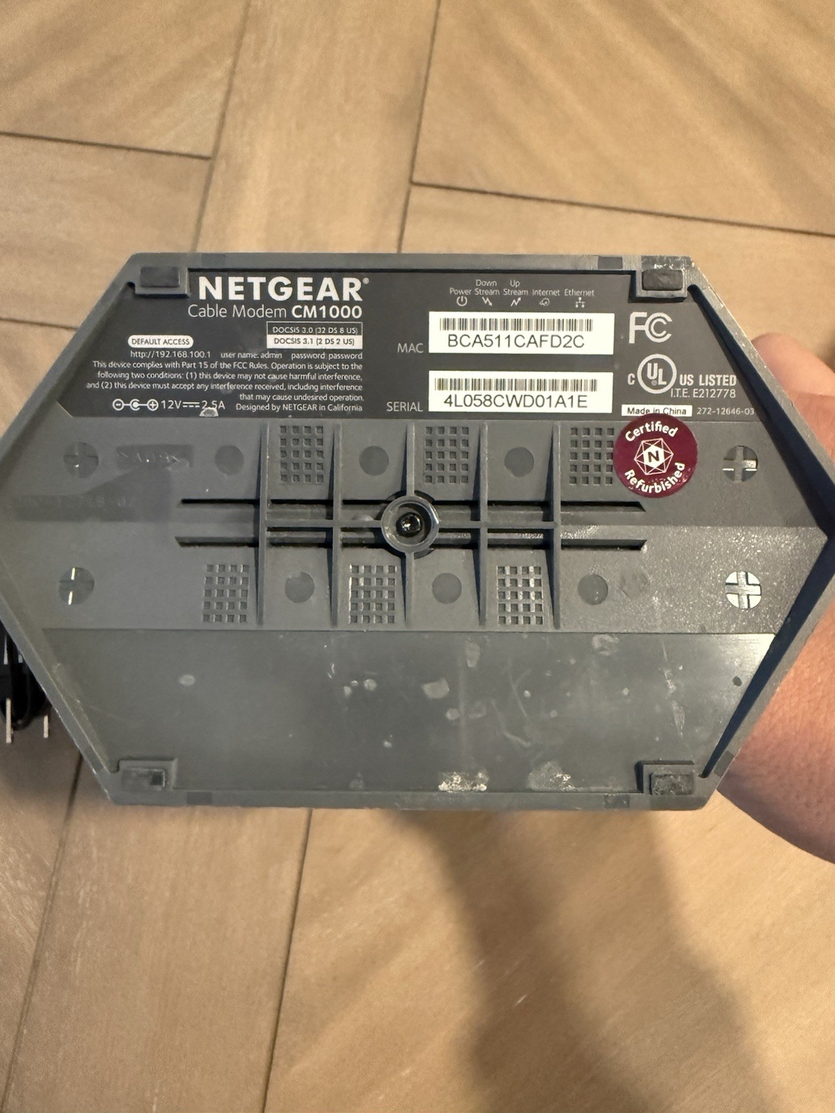 NETGEAR CM1000 Cable Modem Black