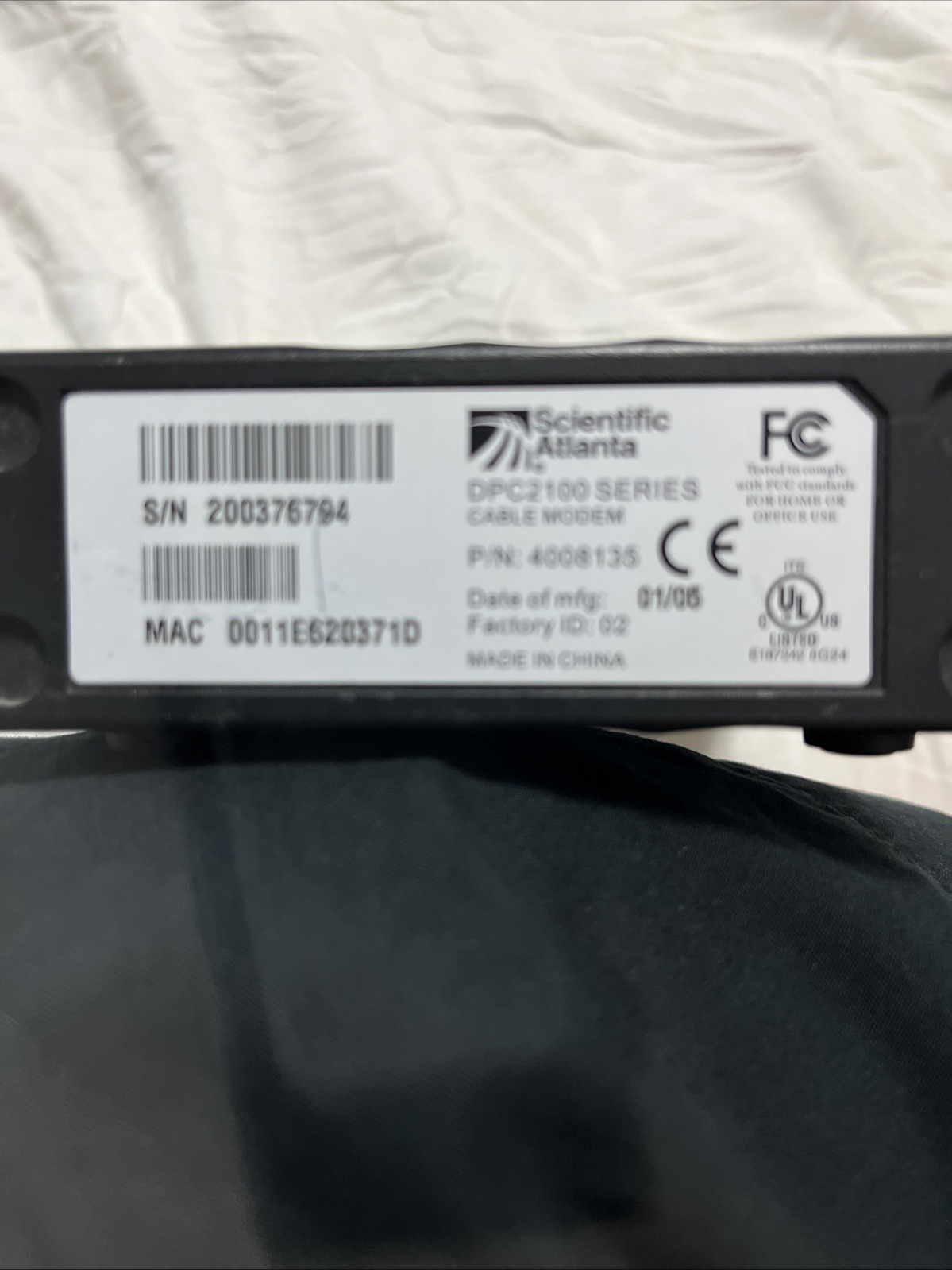 Scientific Atlanta Comcast Cable Modem DPC2100 Series Modem Only