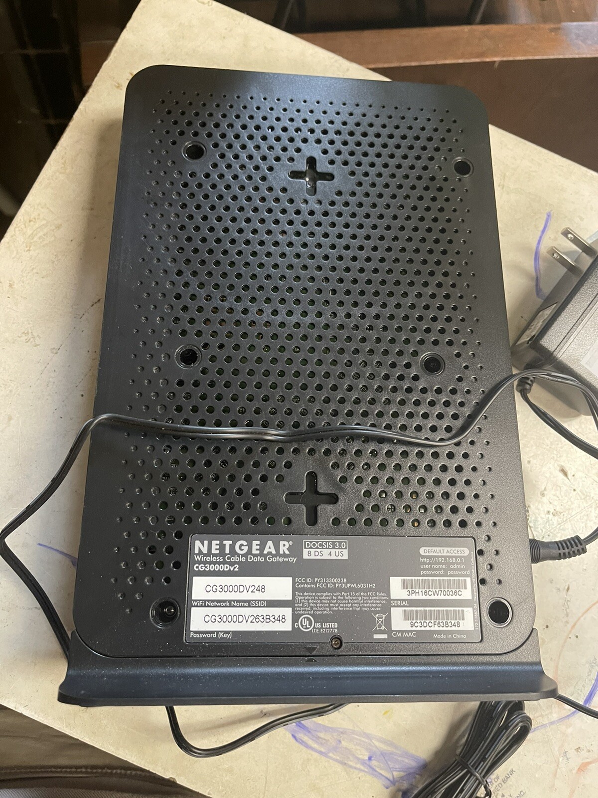 NETGEAR CG3000Dv2 N450 Wireless Cable Modem Router