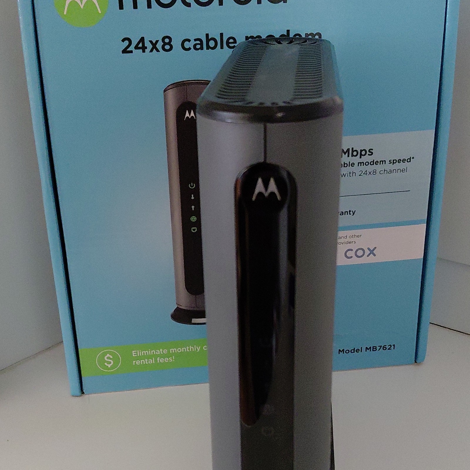 Motorola MB7621 DOCSIS 3.0 24×8 Cable Modem 1000Mbps Ethernet RJ-45 Black