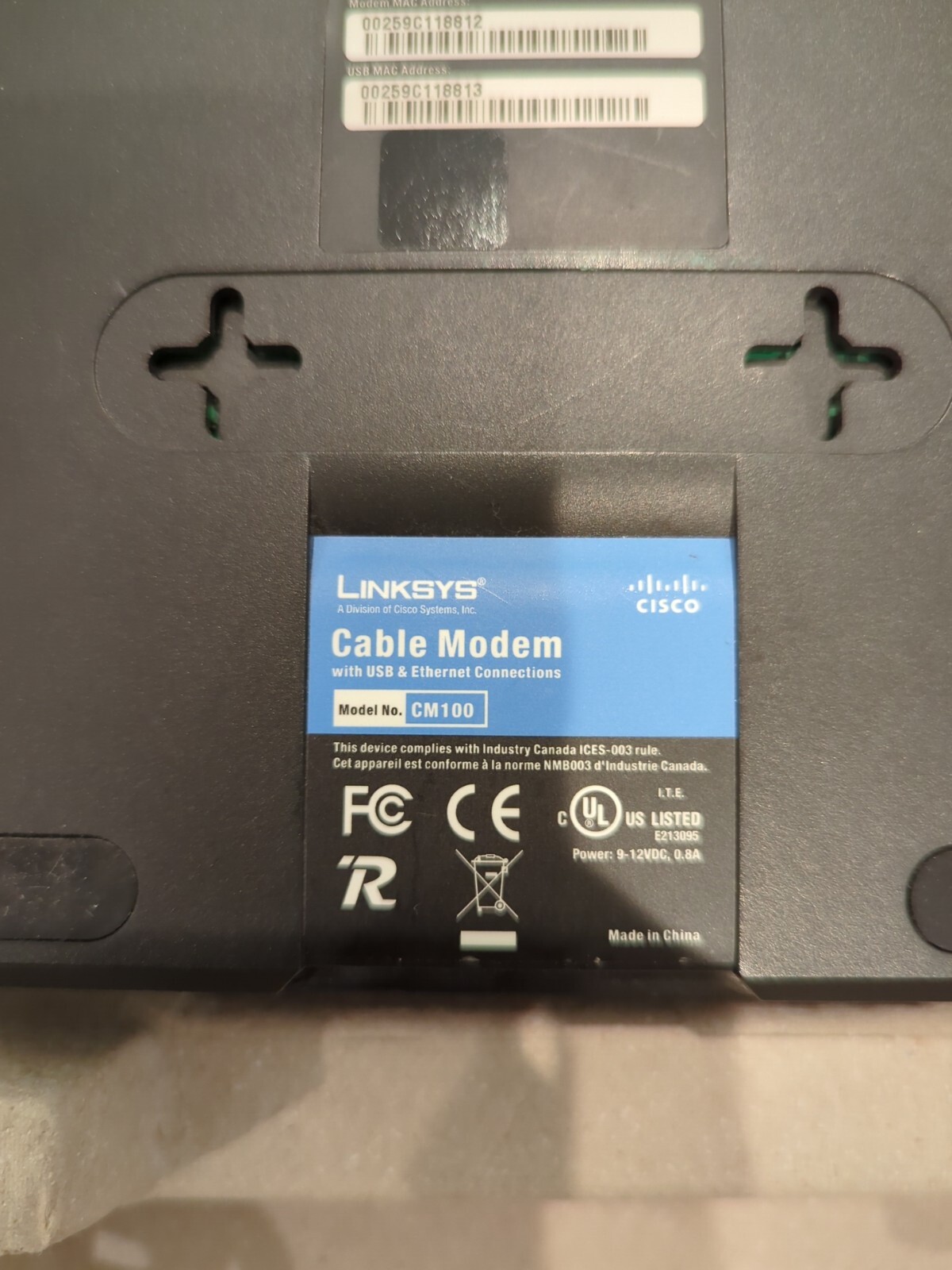 Cisco Linksys CM100 Cable Modem