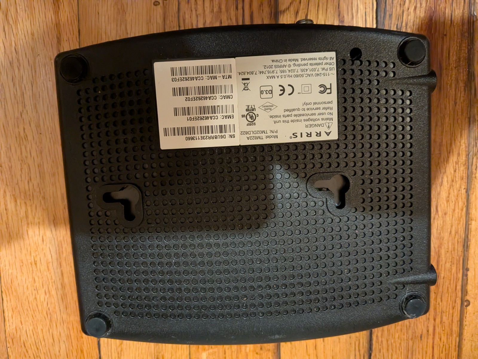 Arris Cable Modem Model TM822A Black – Modem Only