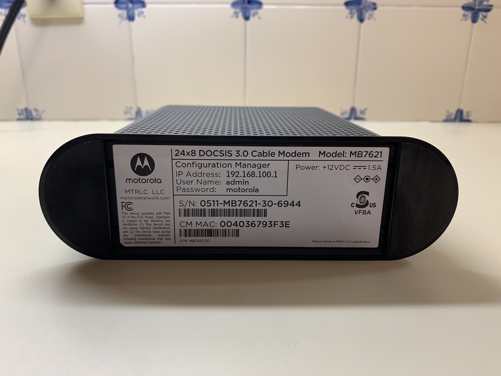 Motorola MB7621-10 1000 Mbps Modem