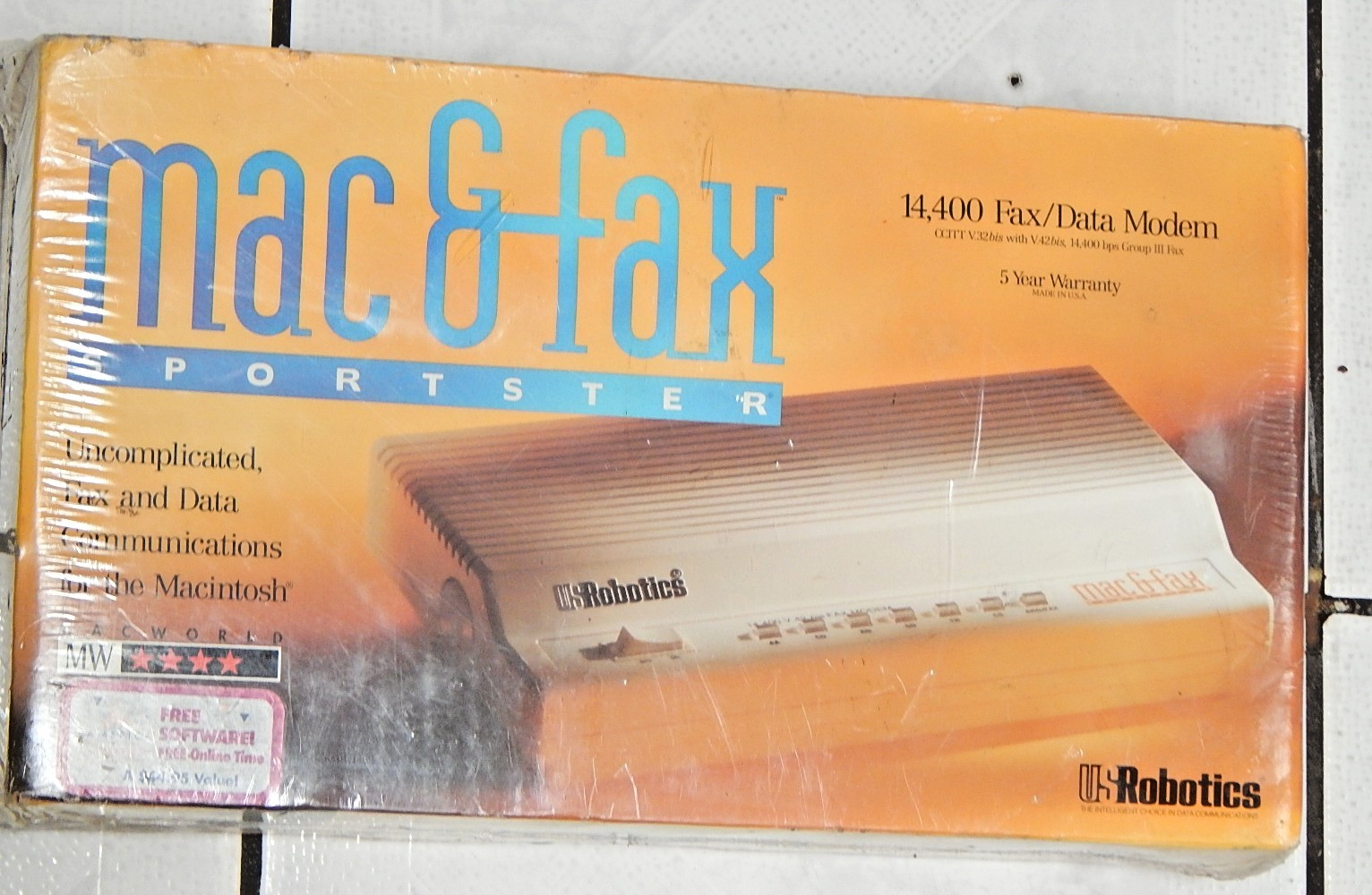 New Sealed US ROBOTICS MAC&FAX SPORTSTER 14,400 FAX/DATA MODEM