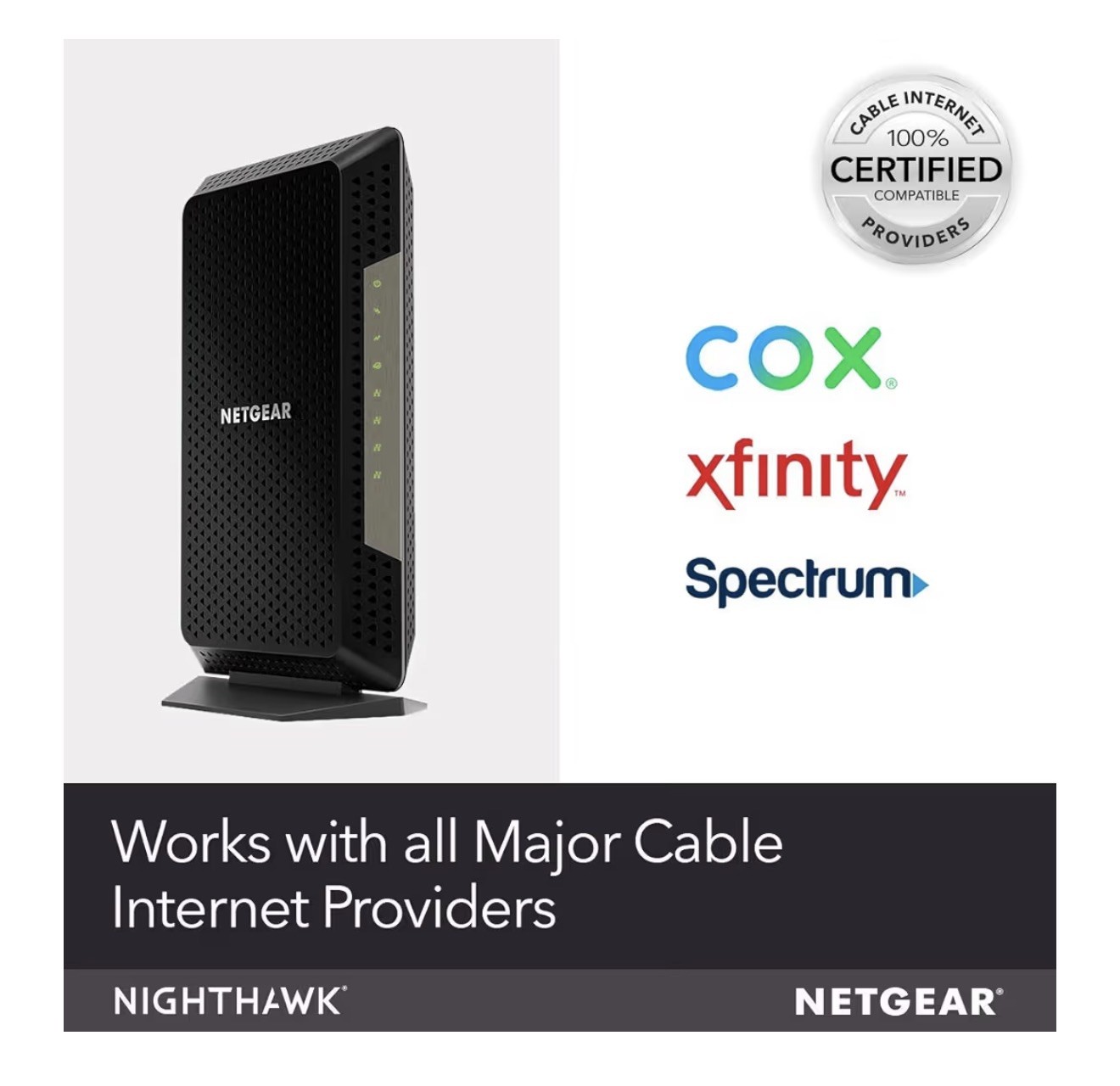 NETGEAR Nighthawk Cable Modem CM1200 DOCSIS 3.1 4x 1G Ethernet Black