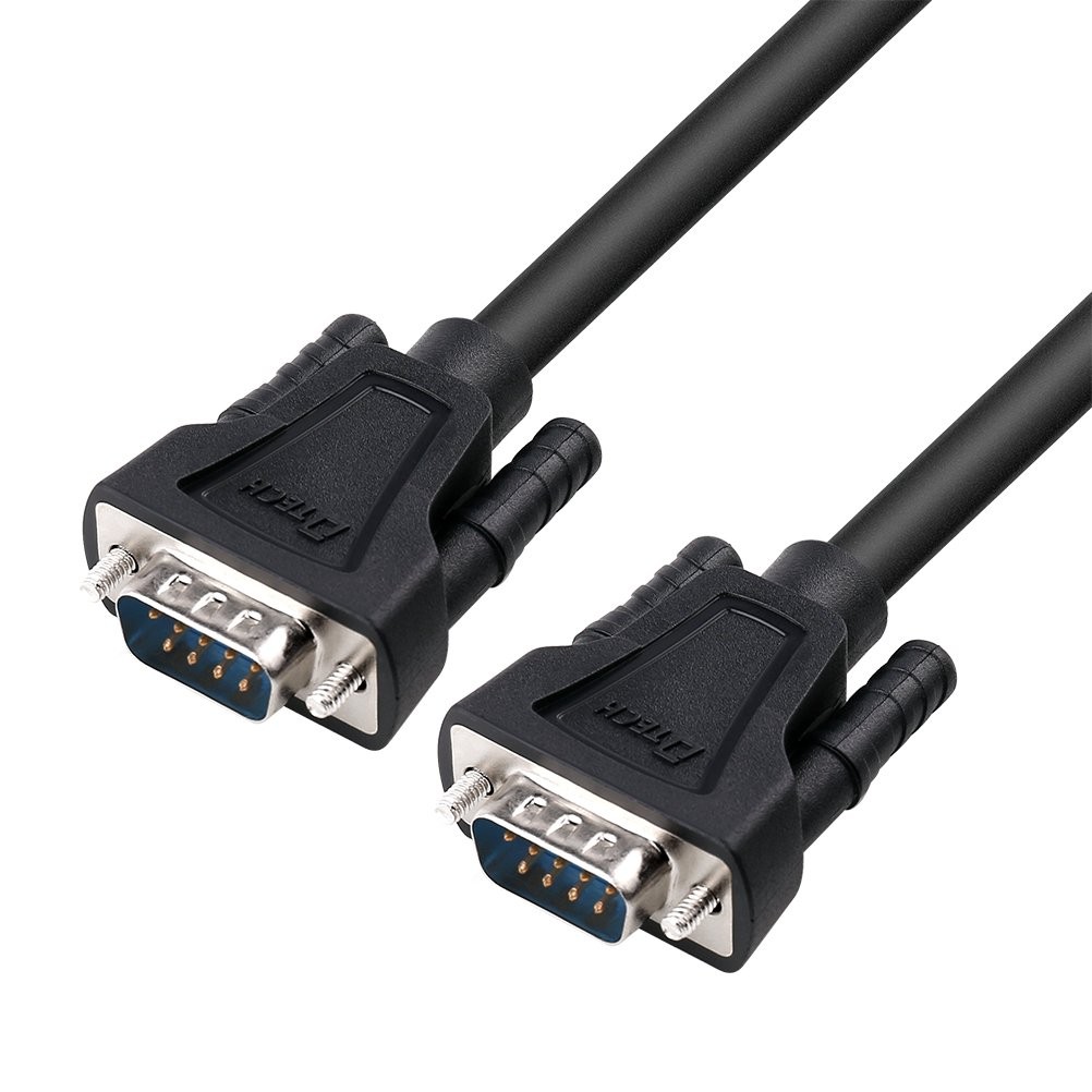 10ft RS232 Serial Cable DB9 Null Modem Male to Male Cord Simple Cross TX RX line