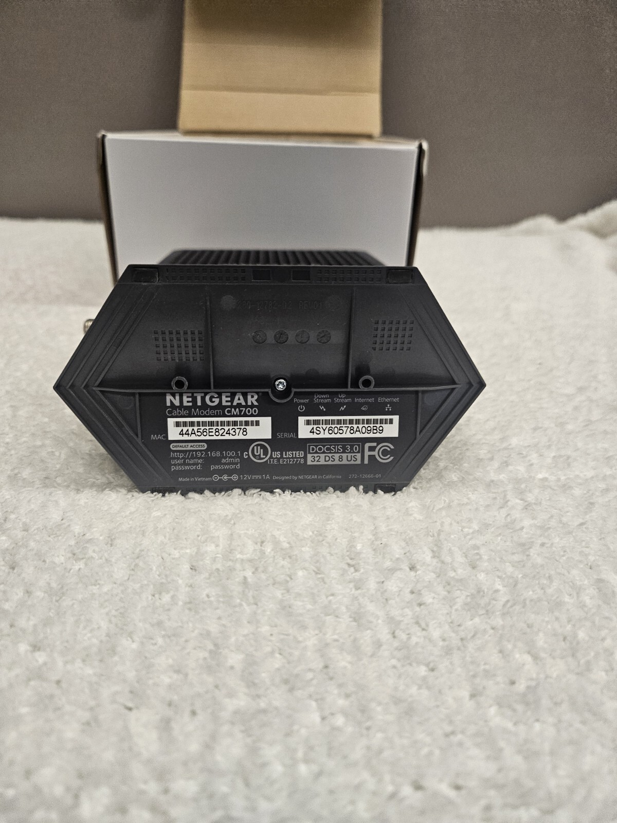 NETGEAR CM700-100NAS Cable Modem In Box