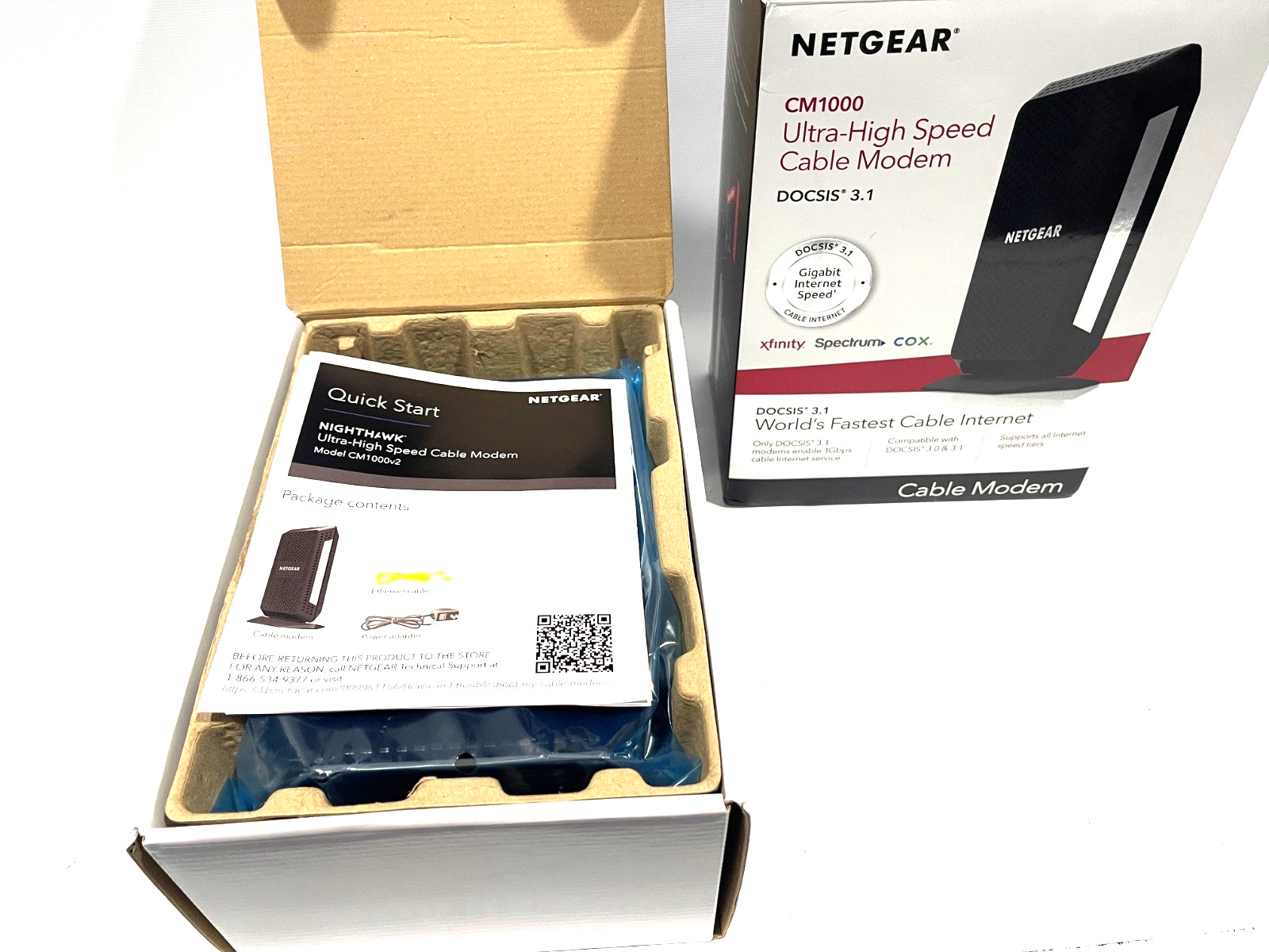 NETGEAR CM1000v2 DOCSIS 3.1 Gigabit Cable Modem NEW Open Box Fast Shipping