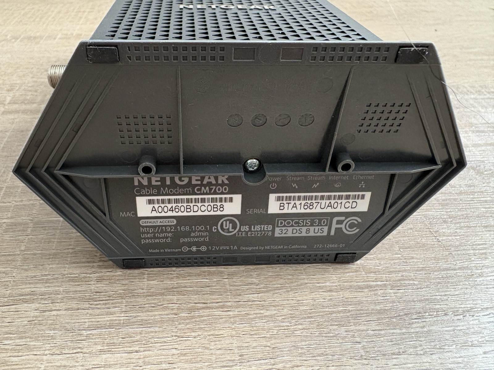 Netgear CM700 DOCSIS 3.0 Cable Modem