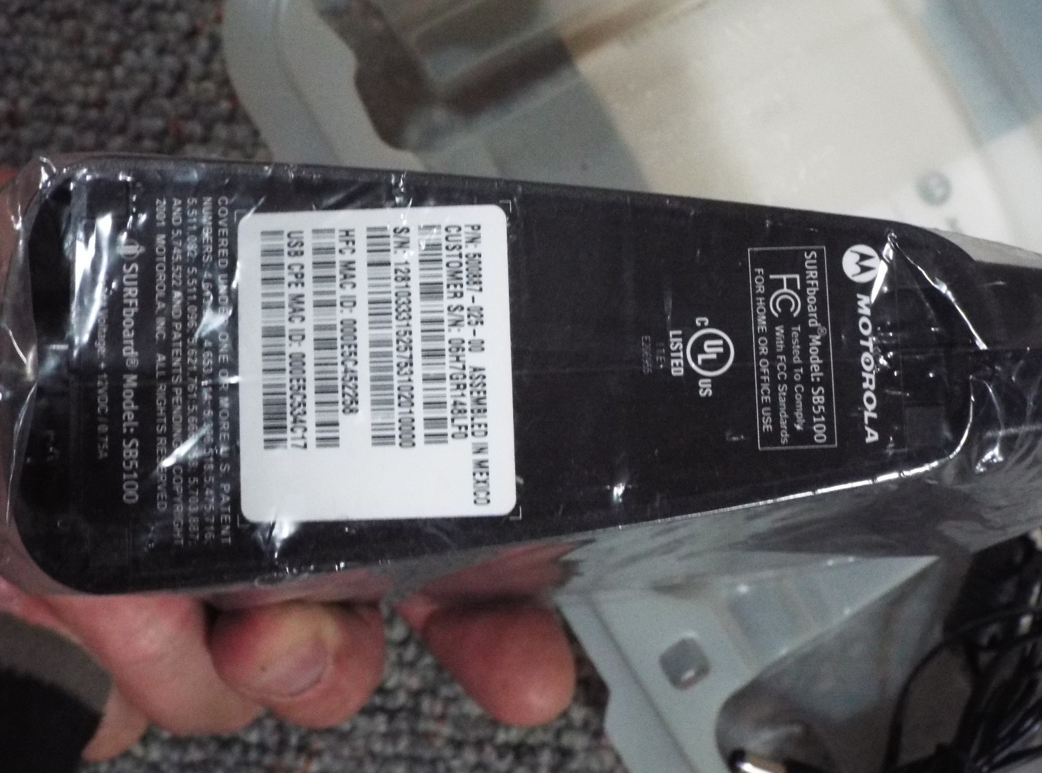 Motorola SURFboard Cable Modem Model SB5100 Networking System