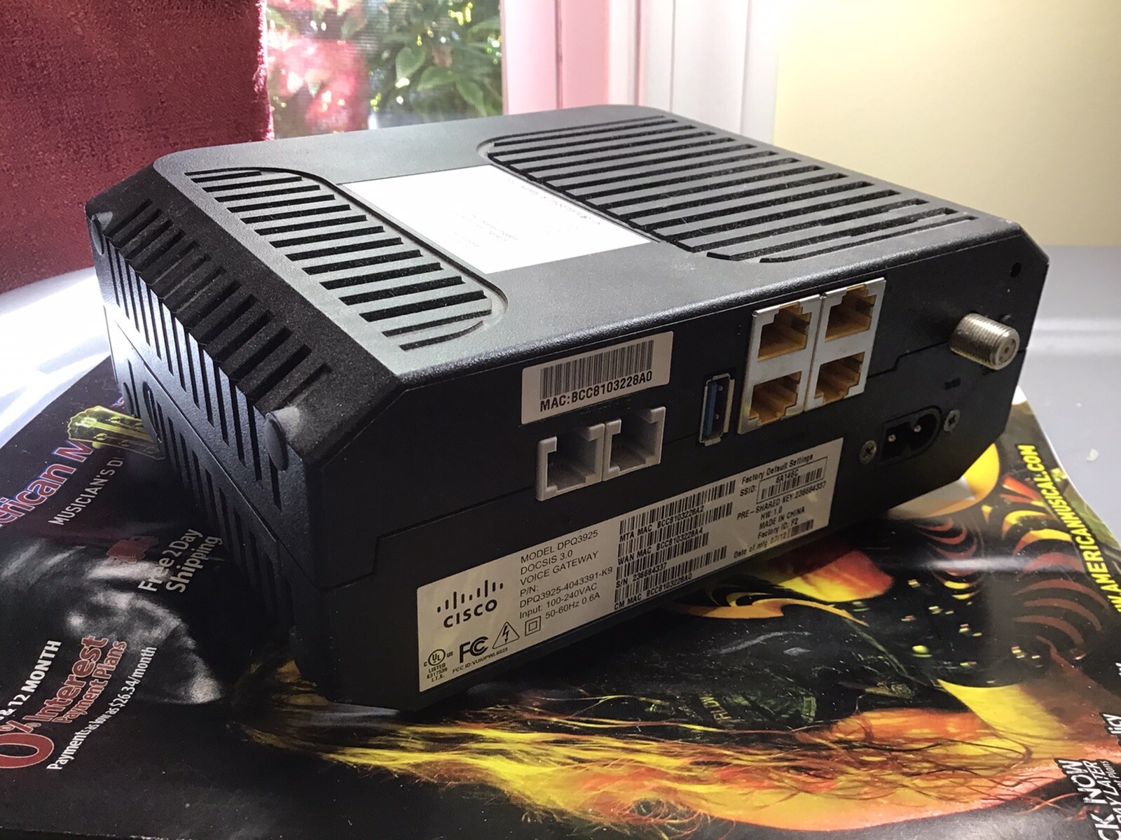 Cisco DPQ3925 Residential Gateway Modem