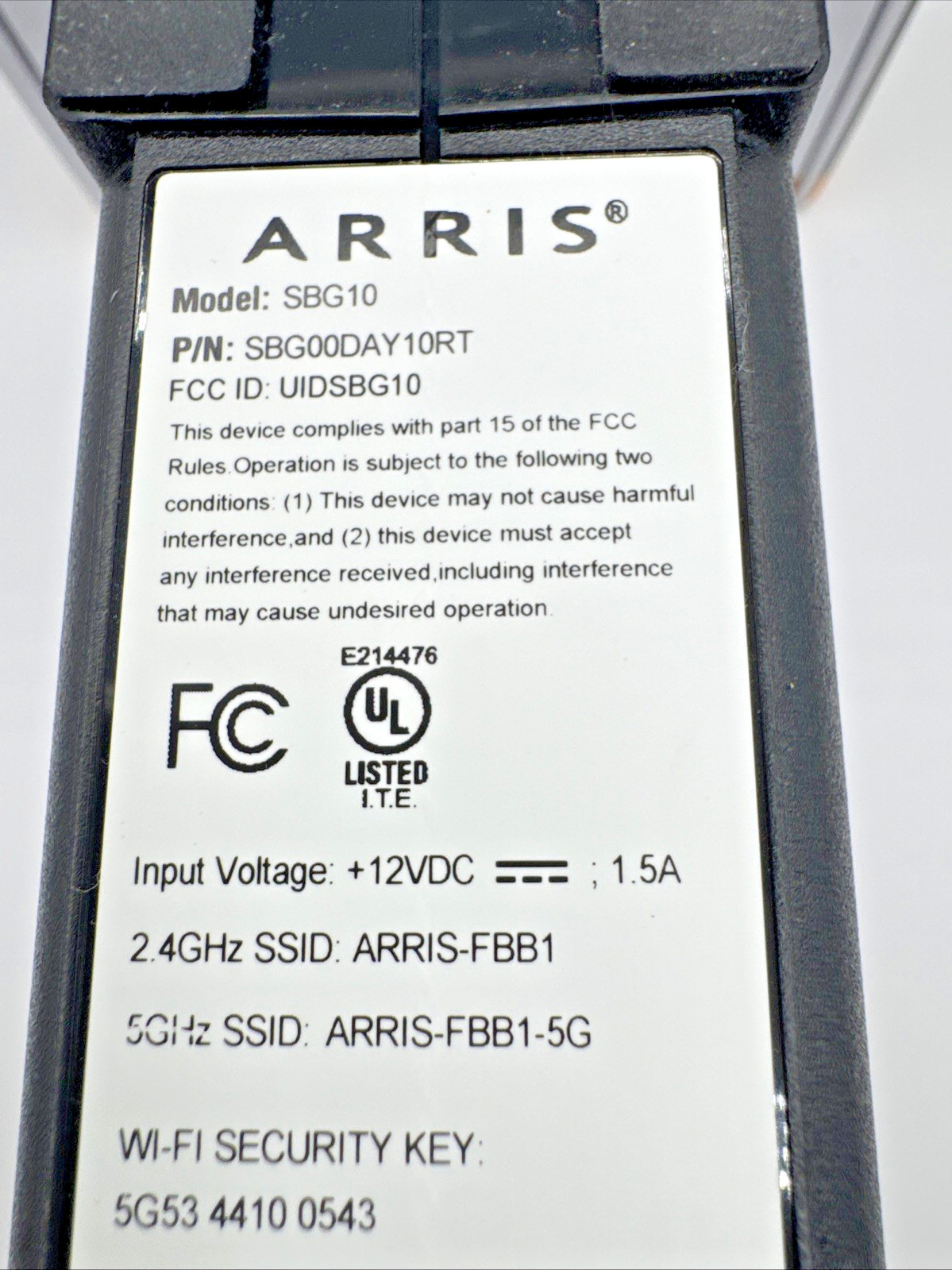ARRIS SBG10 SURFboard DOCSIS 3.0 AC1600 WiFi Modem Router Xfinity Cox