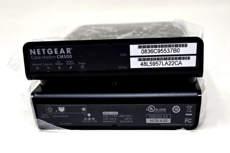 NetGear High Speed Cable Modem CM500 Quick Install Guide Power Adapter 680 Mpbs