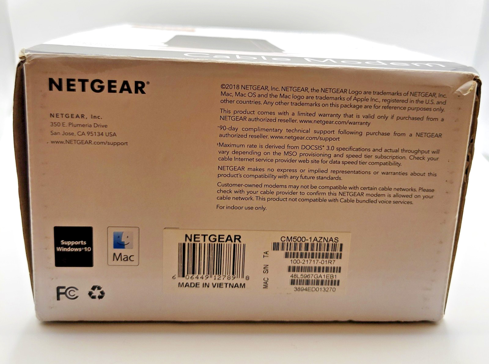 Netgear CM500 DOCSIS 3.0 High Speed Cable Modem, CM500-100NAS Tested