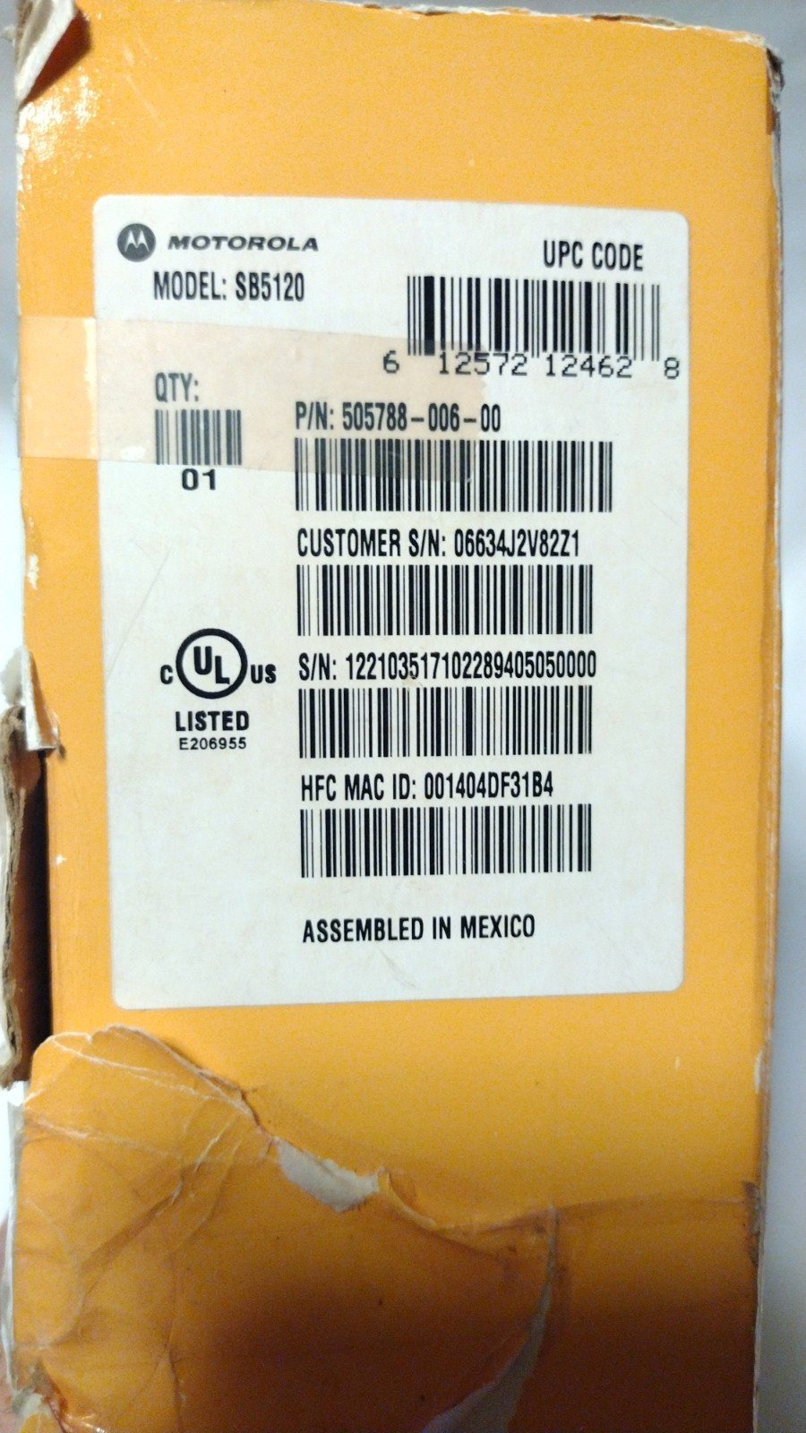 Motorola SURFboard SB5120 Cable Modem New Open Box B2